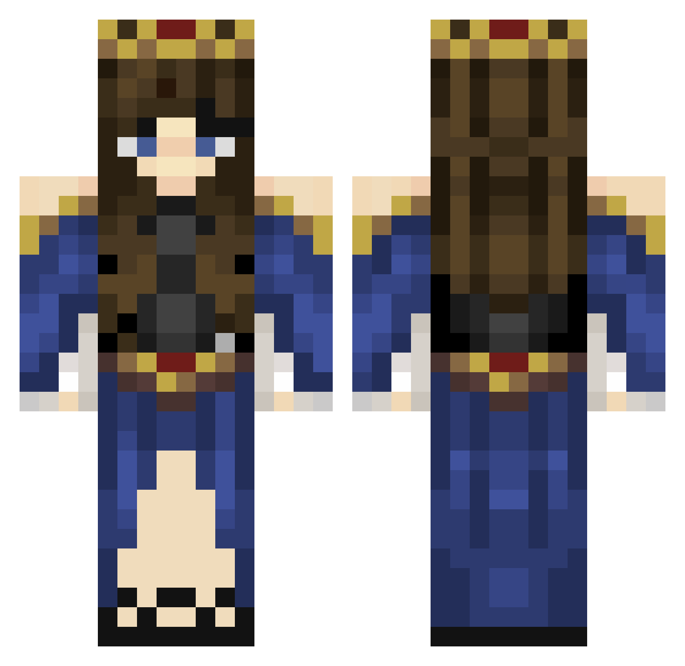abbeytail Minecraft skin, front and back view