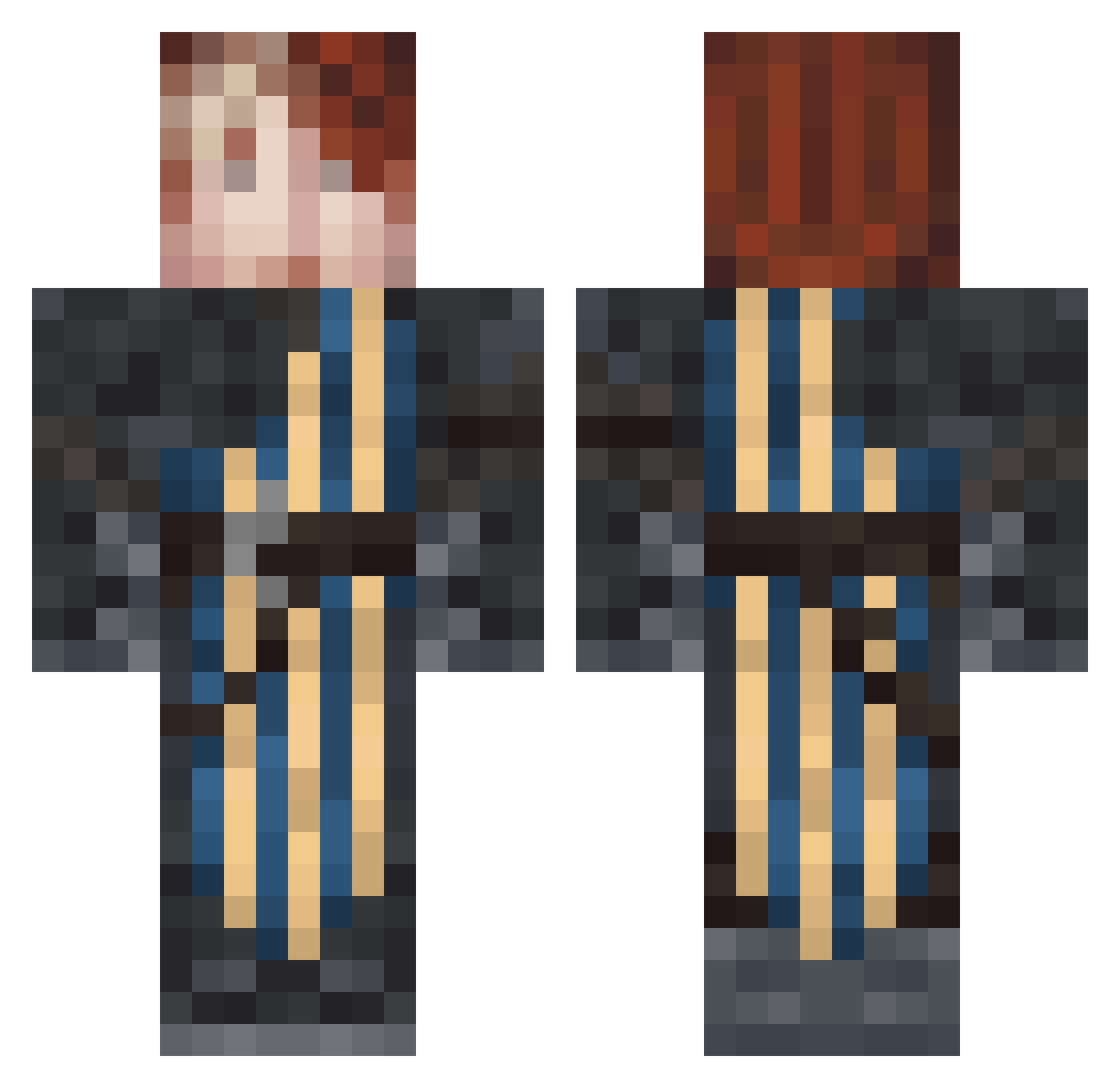 Digit005 Minecraft skin, front and back view