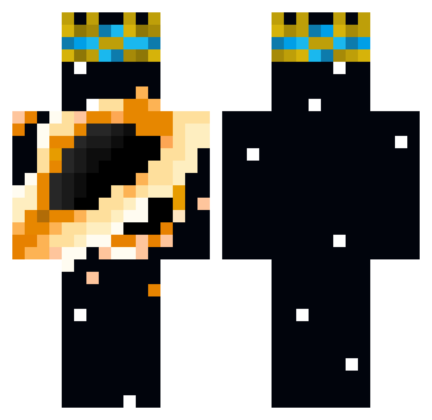 tzft Minecraft skin, front and back view