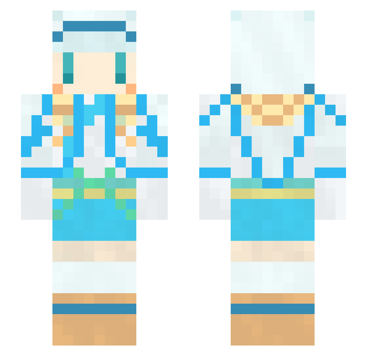 Epidendrum Minecraft skin, front and back view
