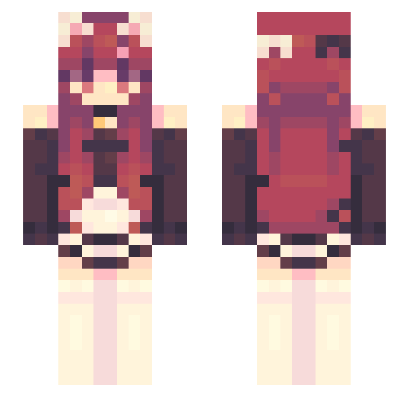 Kiuris Minecraft skin, front and back view