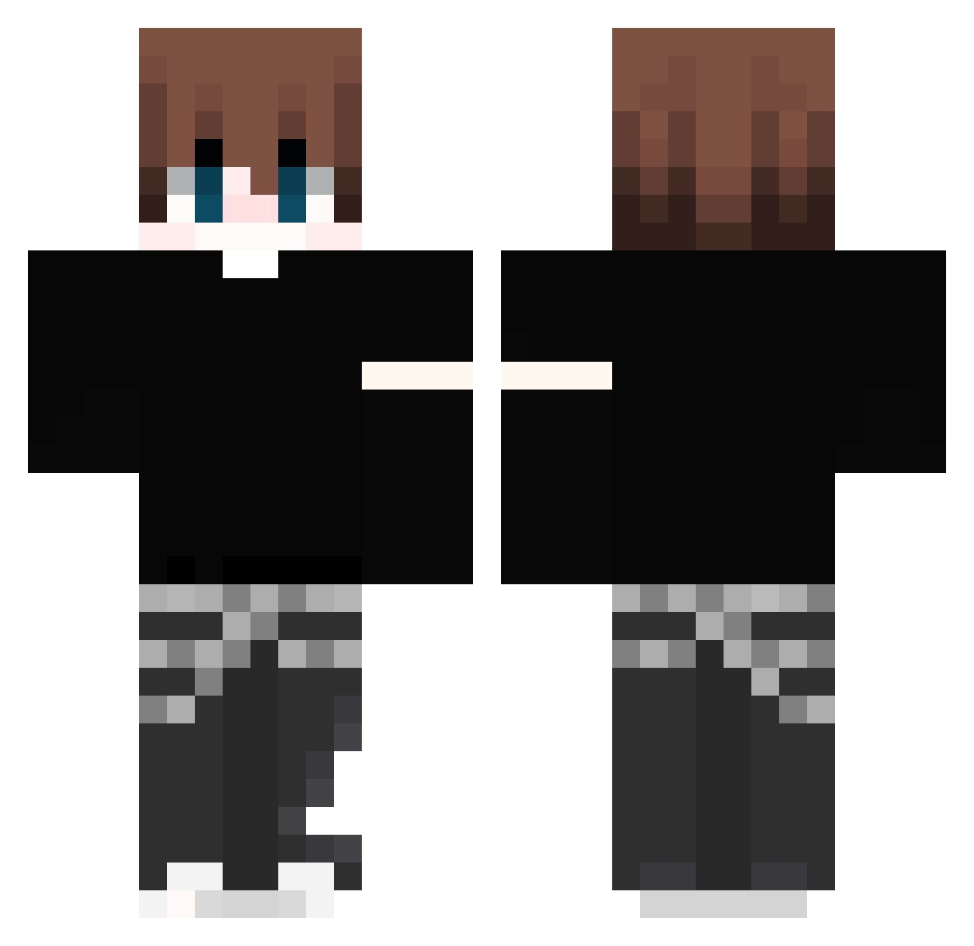 shanipop Minecraft skin, front and back view