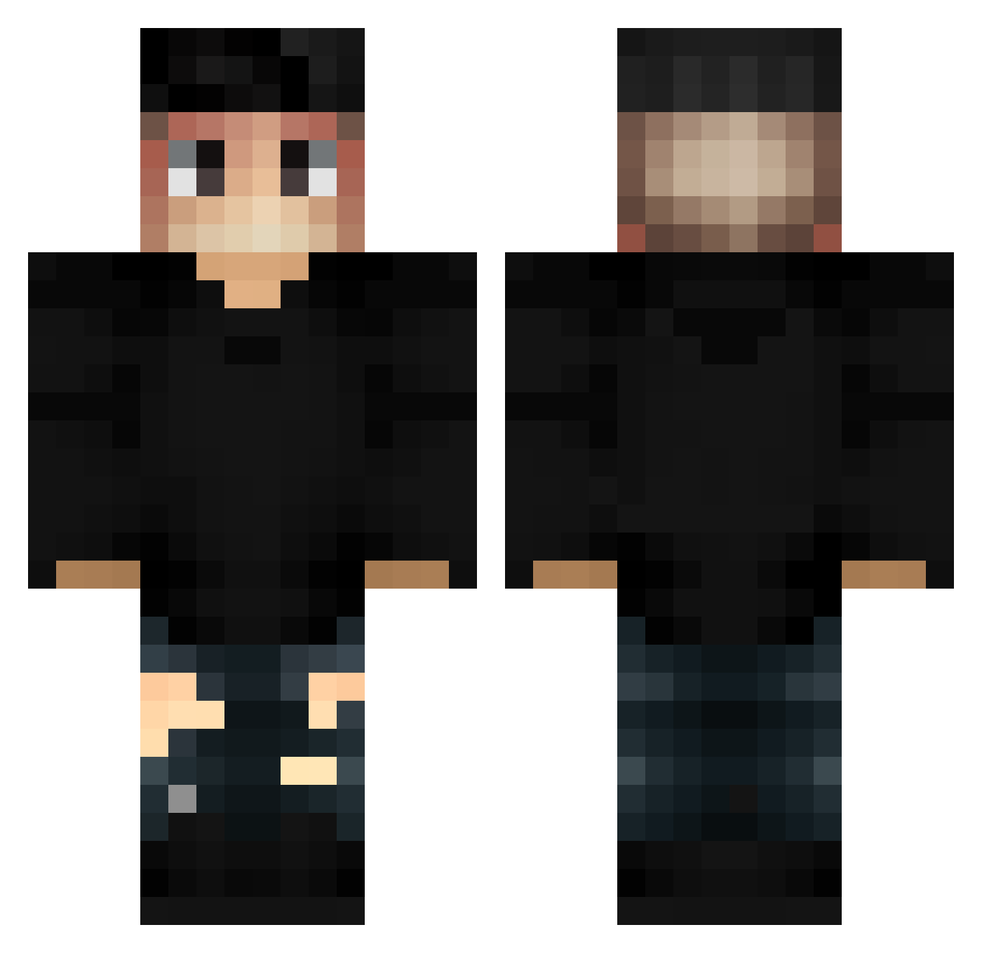 XavisNR01 Minecraft skin, front and back view