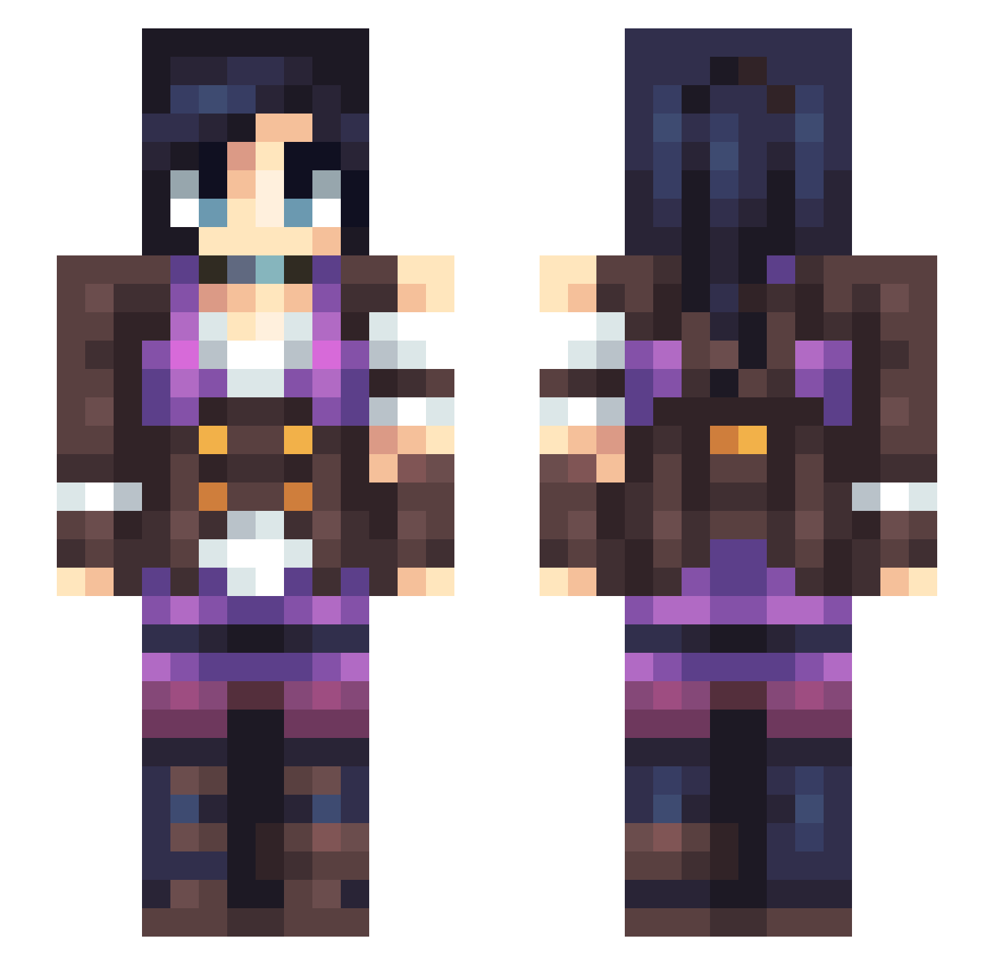 GoddessSparkle4 Minecraft skin, front and back view