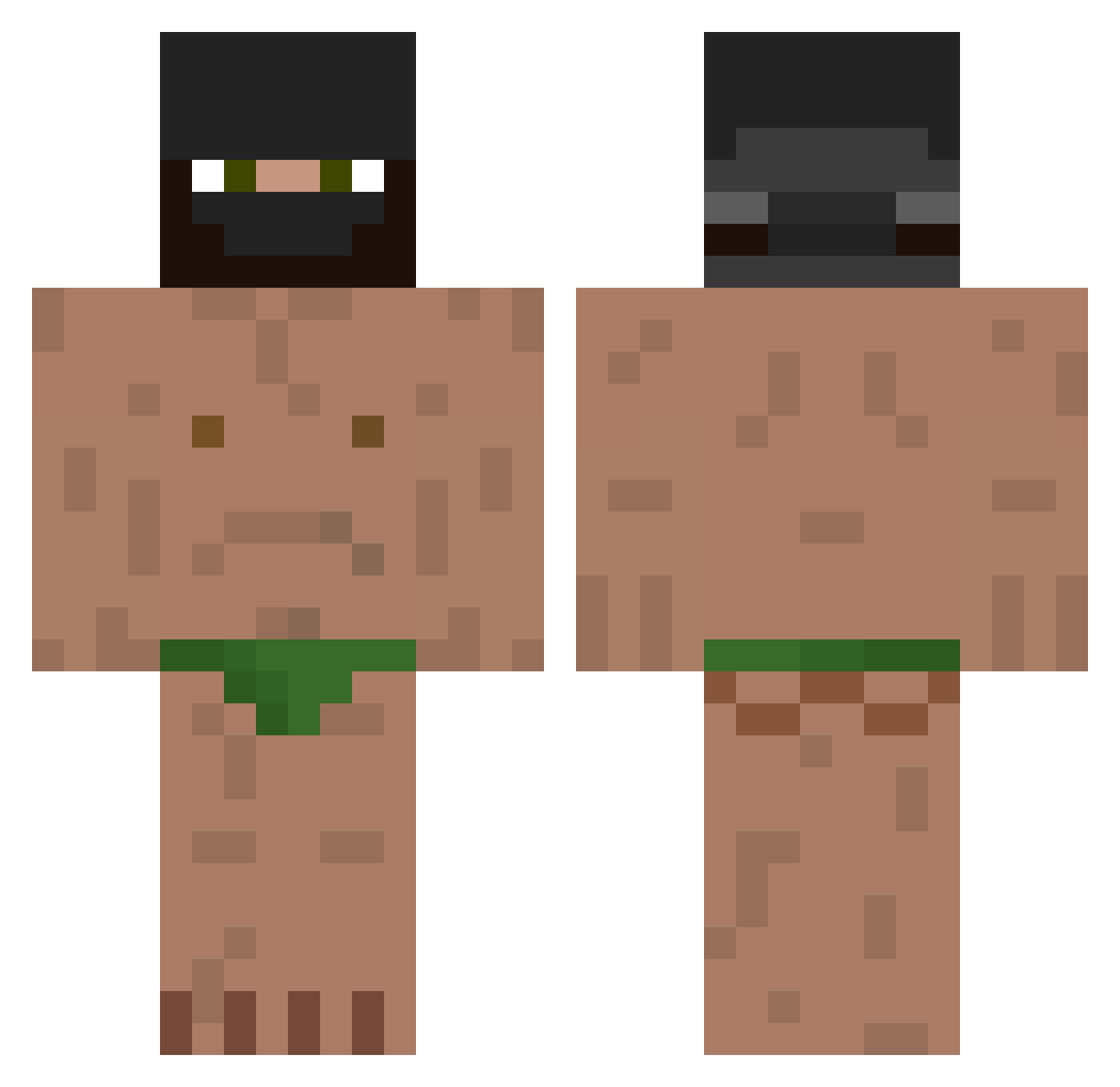 FourDead Minecraft skin, front and back view