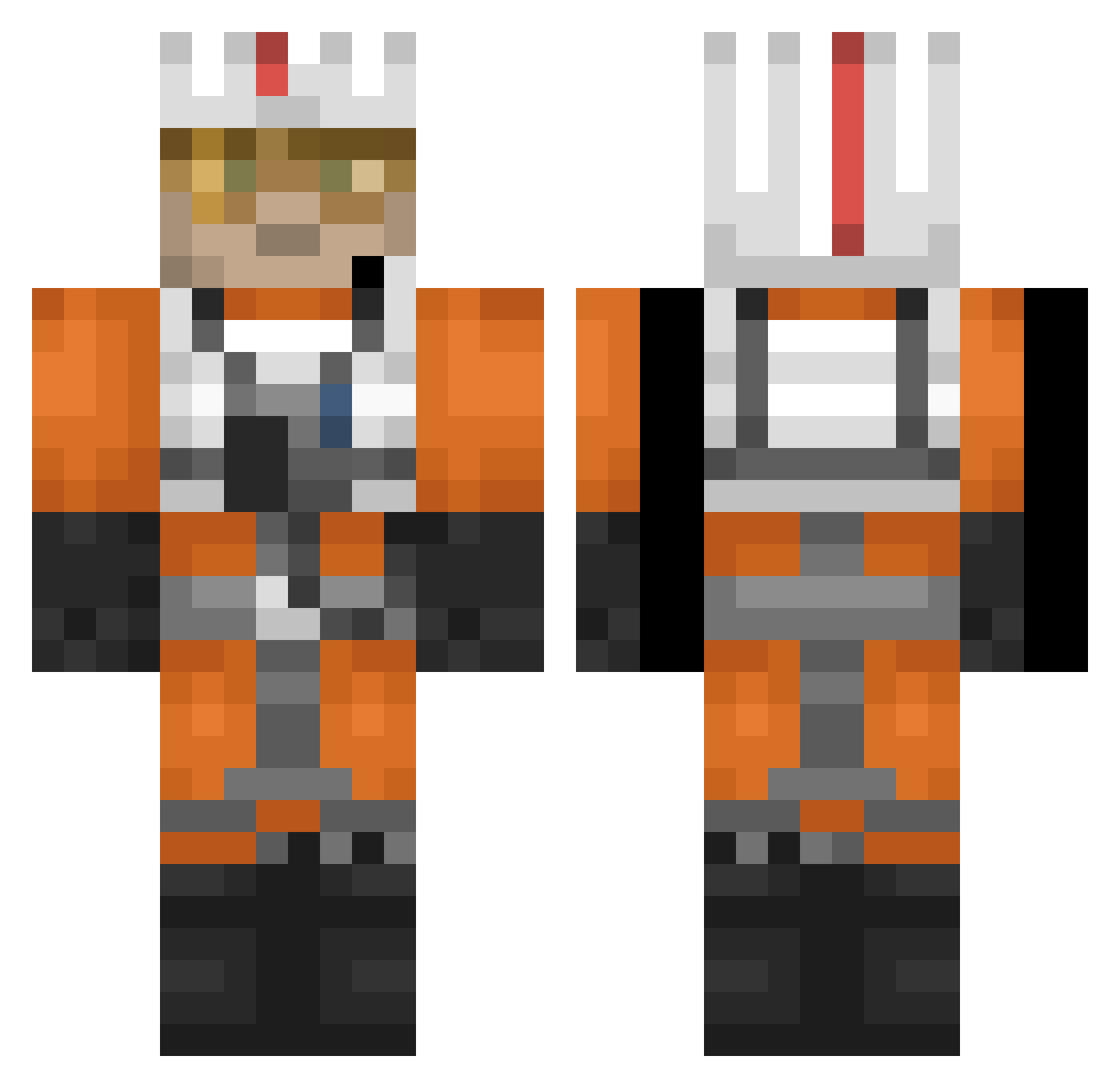FriedKhoi Minecraft skin, front and back view