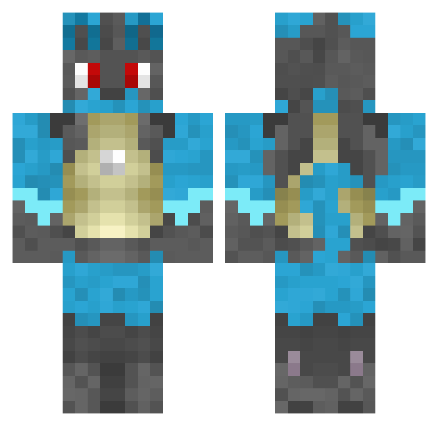 LyrozXs Minecraft skin, front and back view