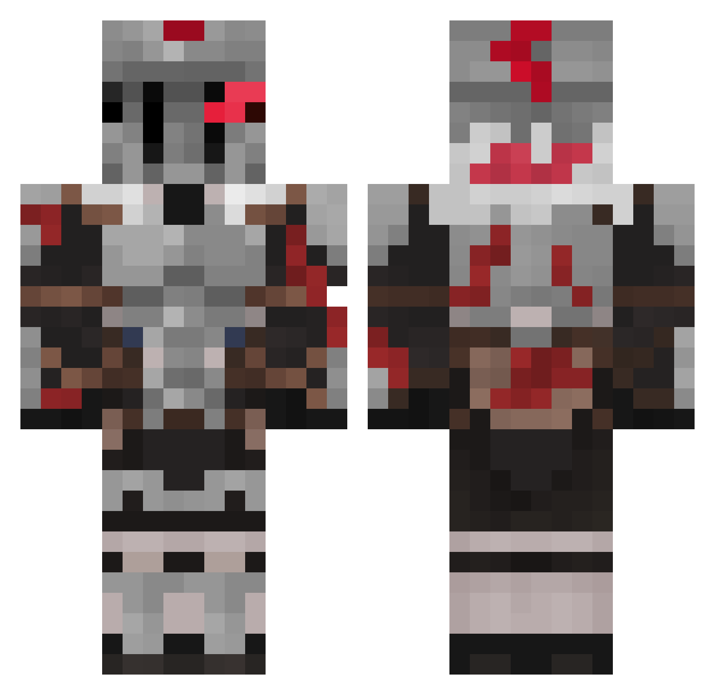Xyvictus Minecraft skin, front and back view