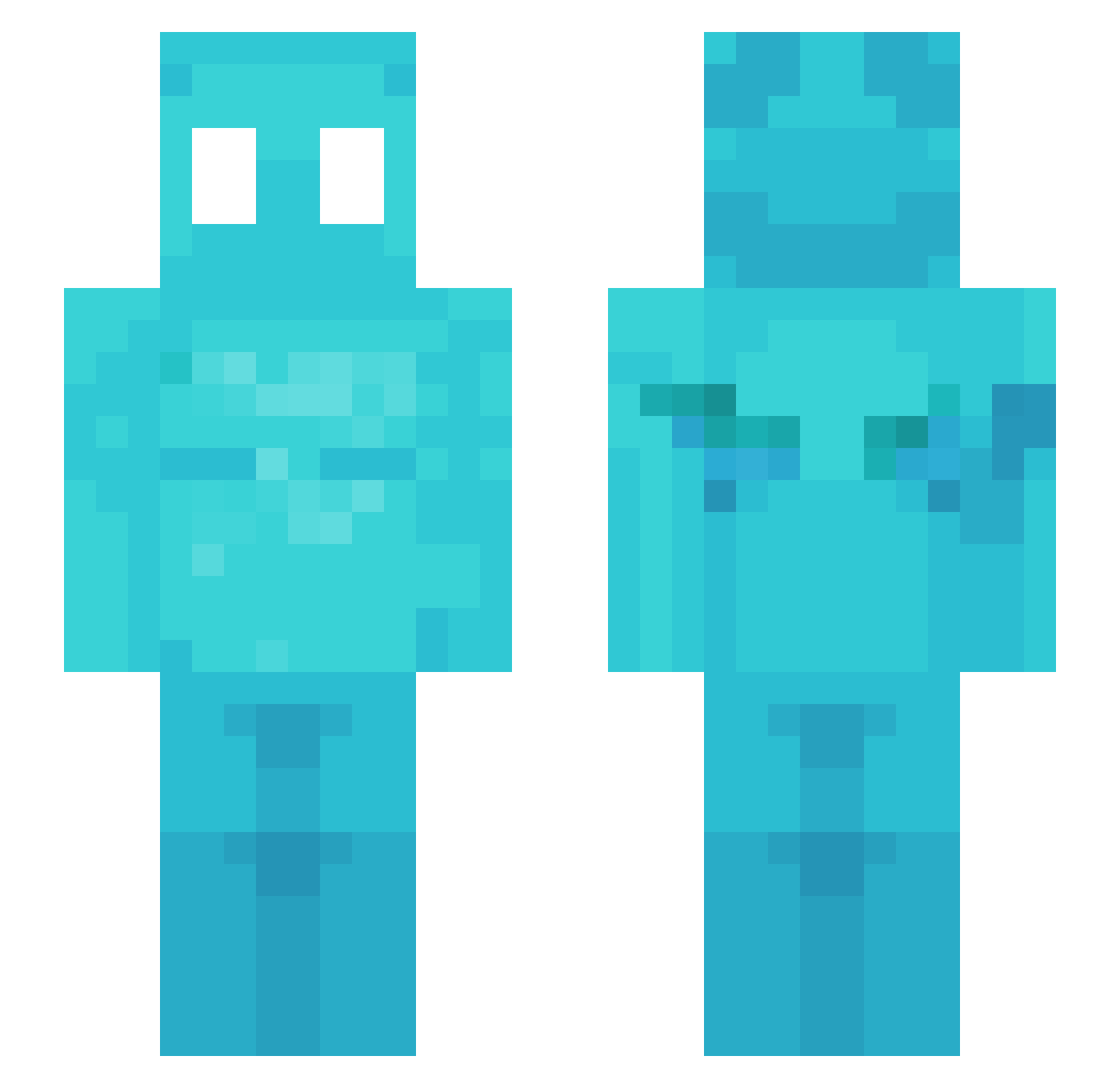 Haddic Minecraft skin, front and back view