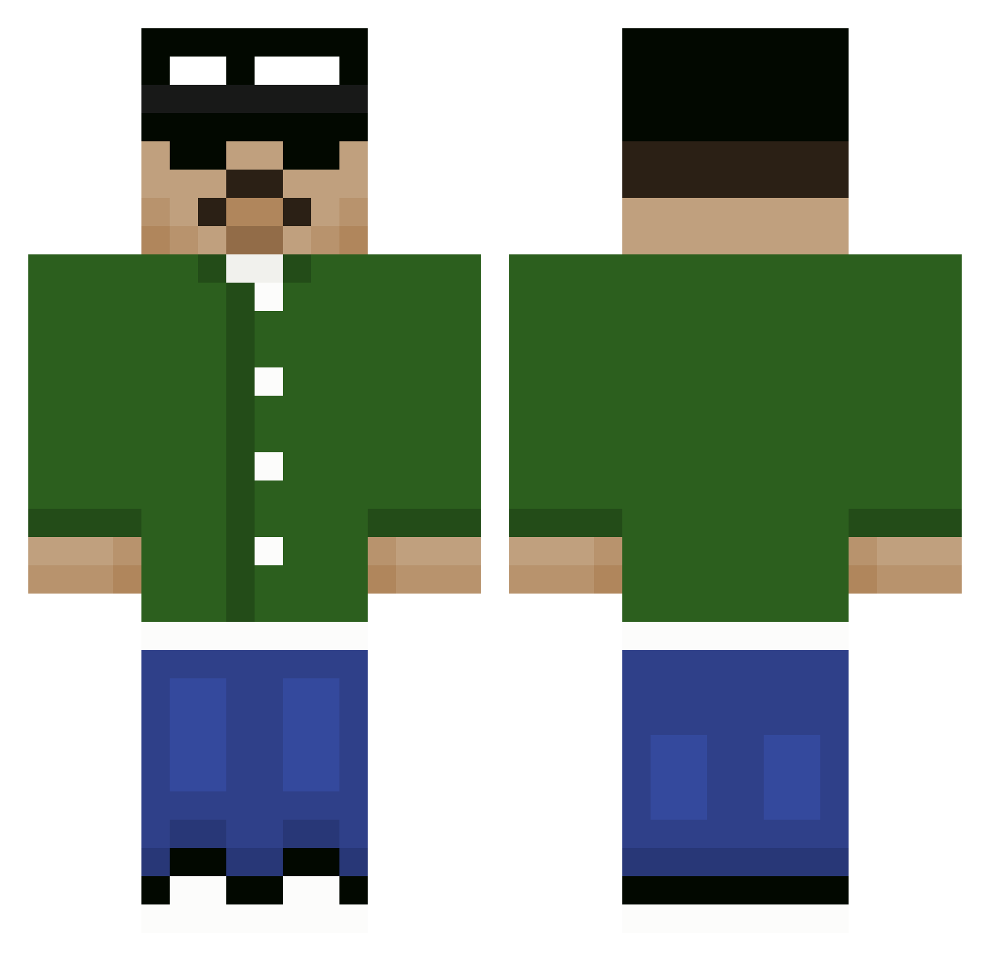 yakashi1337 Minecraft skin, front and back view