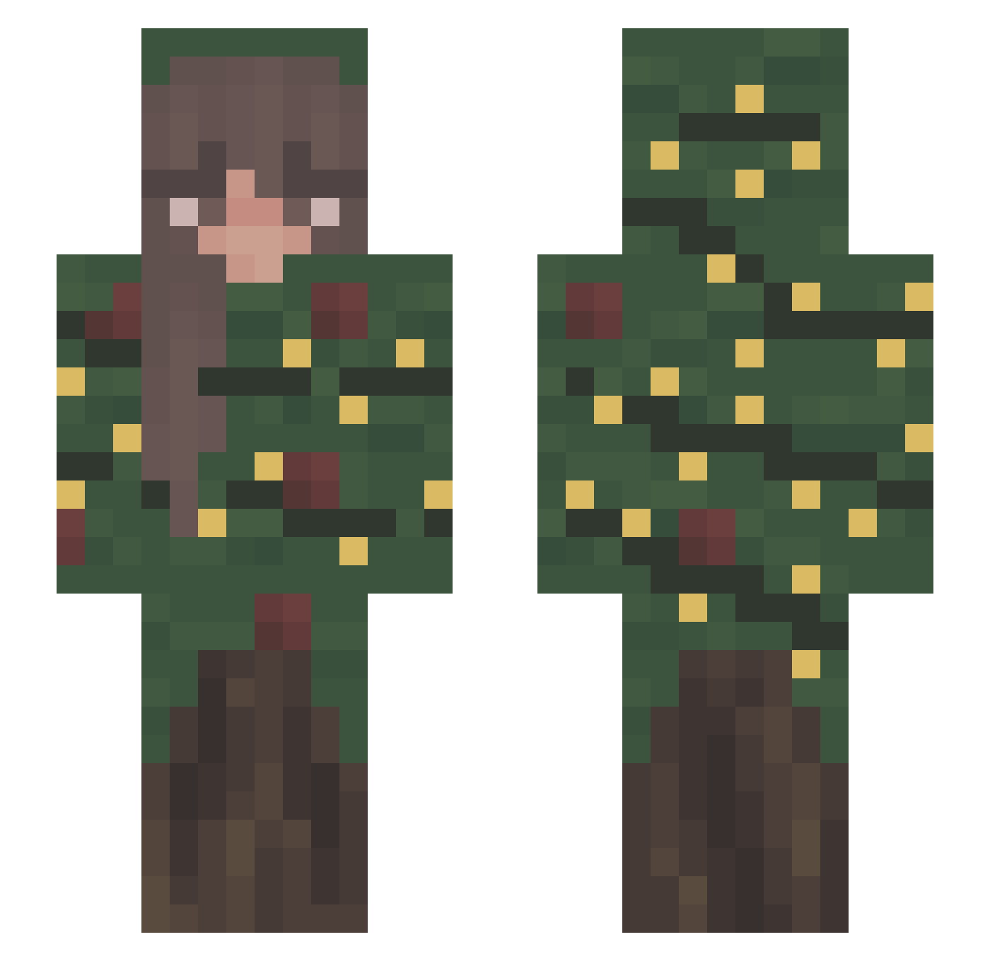 sophlikesfish Minecraft skin, front and back view
