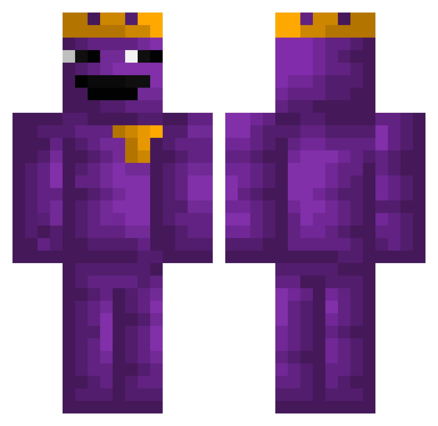Mrvisical Minecraft skin, front and back view