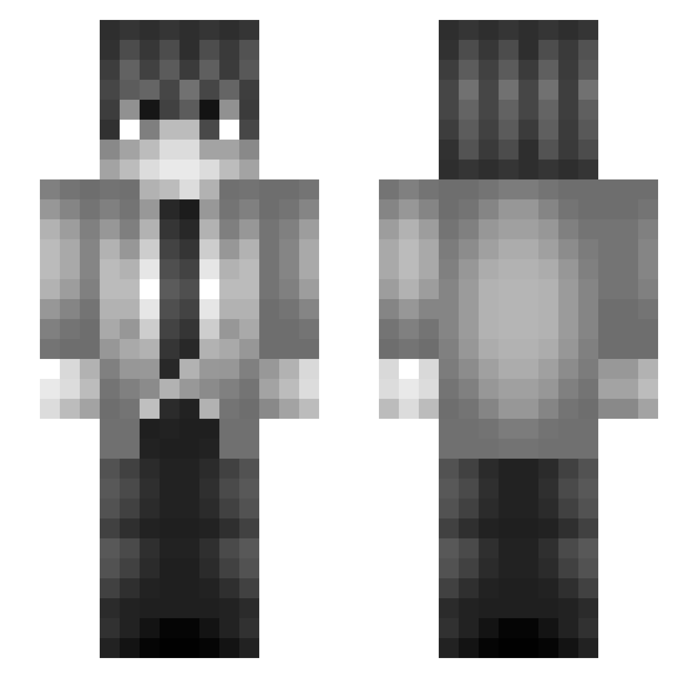Sapphires12 Minecraft skin, front and back view