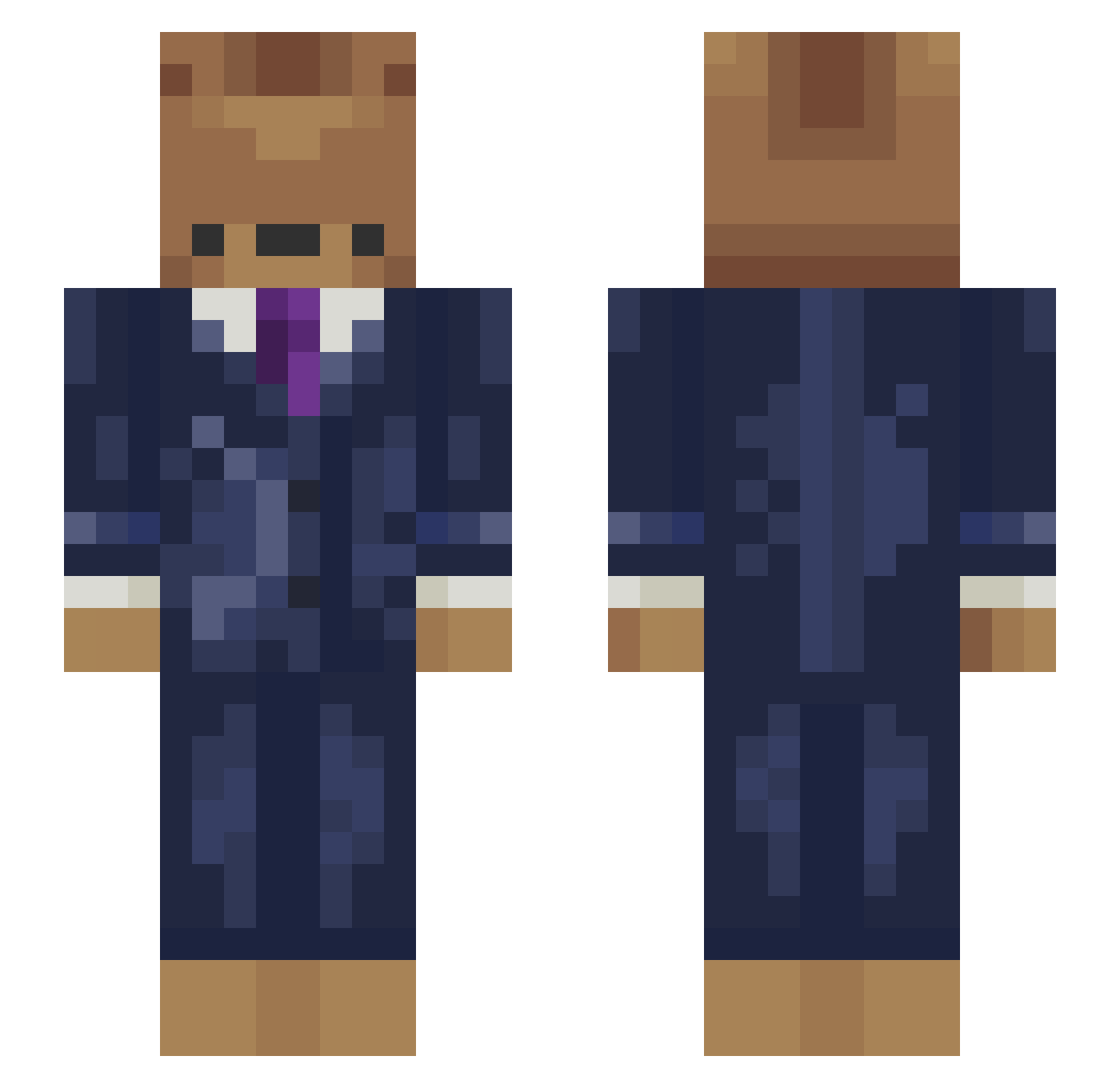 Bearwithamullet Minecraft skin, front and back view