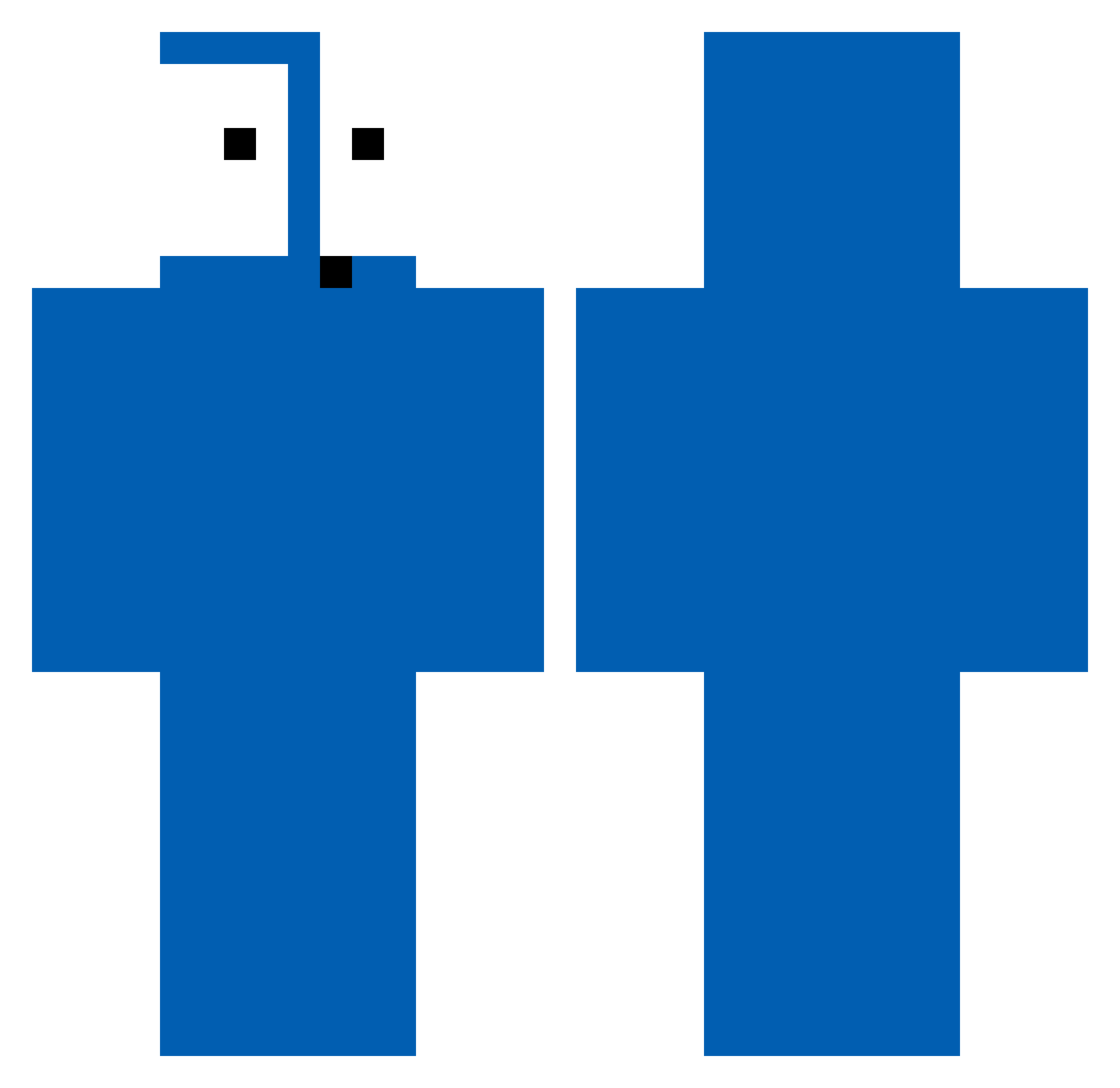 fiowd Minecraft skin, front and back view