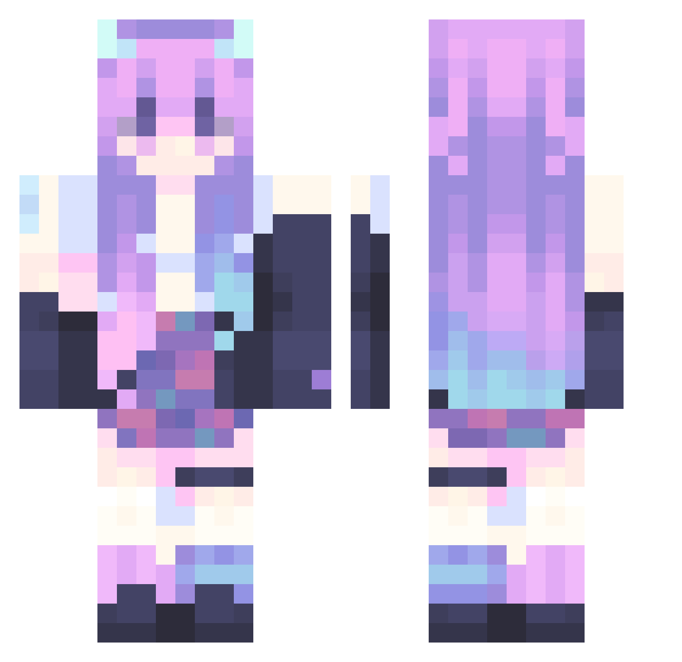 stel_asdfghjkl Minecraft skin, front and back view