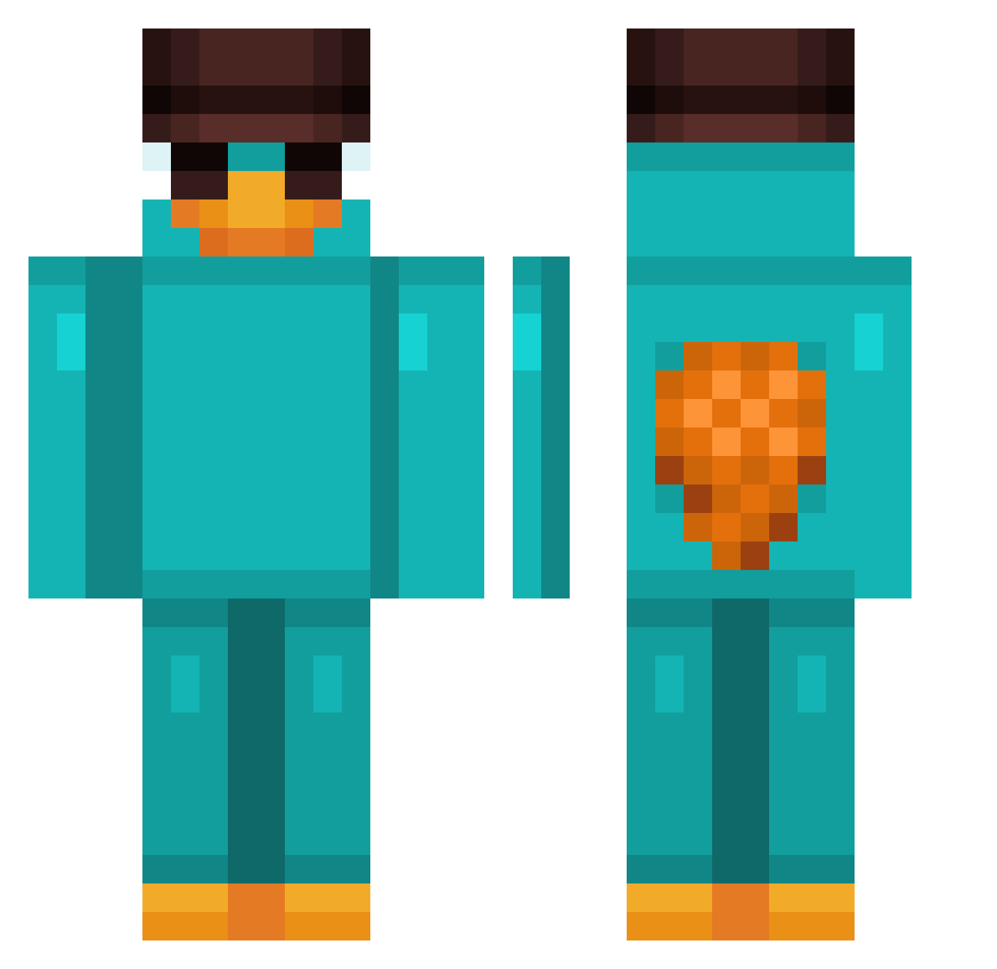 knechtseele Minecraft skin, front and back view
