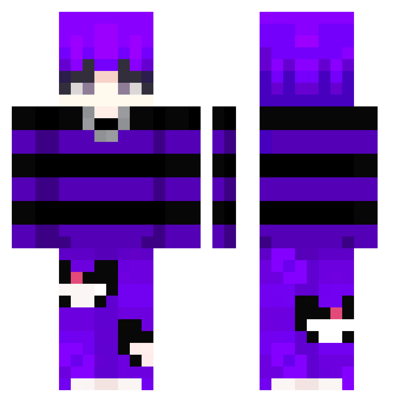 Switz1x Minecraft skin, front and back view