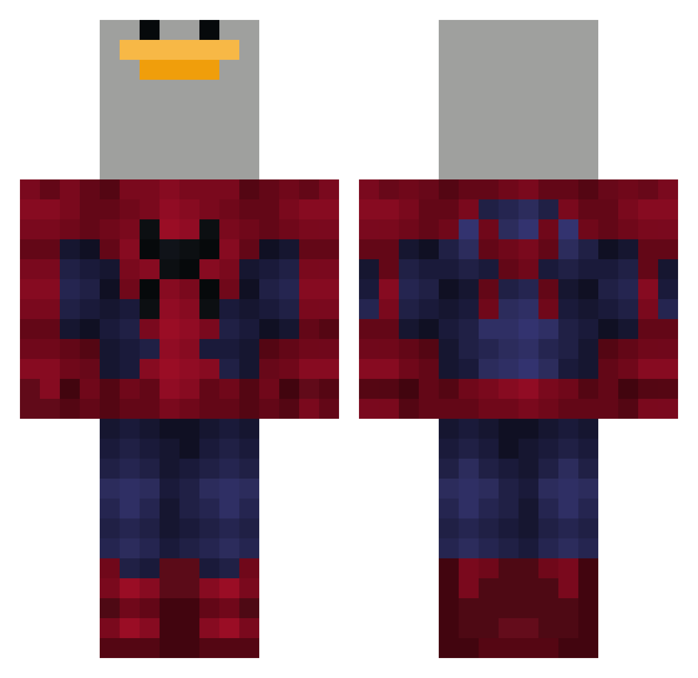 Guzy Minecraft skin, front and back view