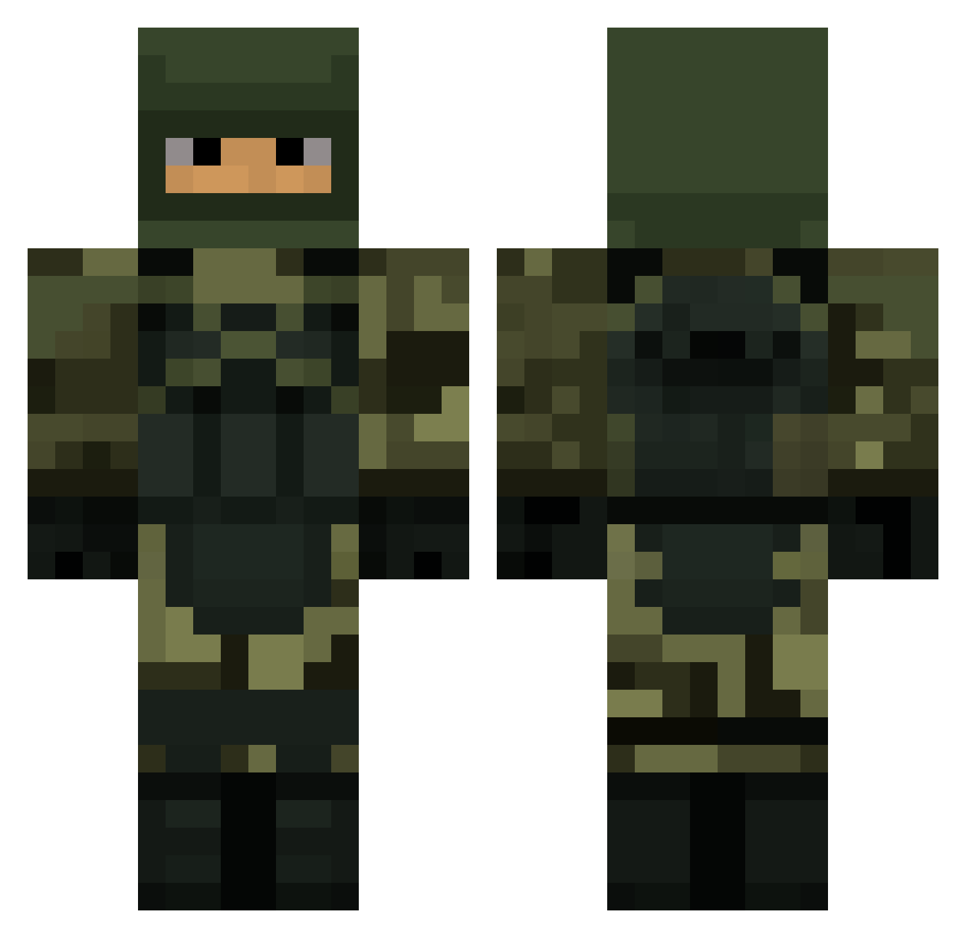 BocaDeShampoo Minecraft skin, front and back view