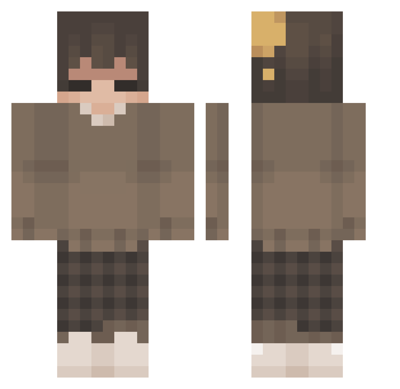 ghostieminty Minecraft skin, front and back view