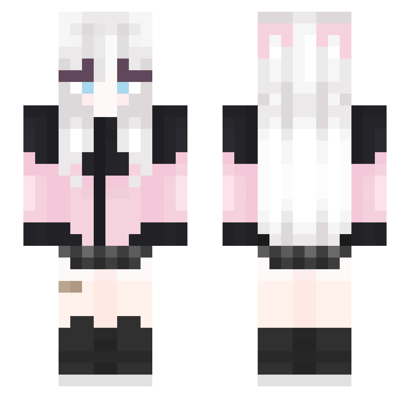 ZioneTris Minecraft skin, front and back view