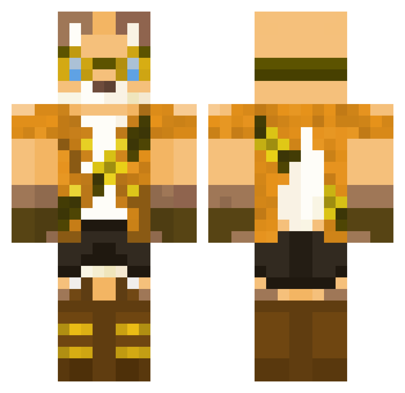 Gertonn Minecraft skin, front and back view