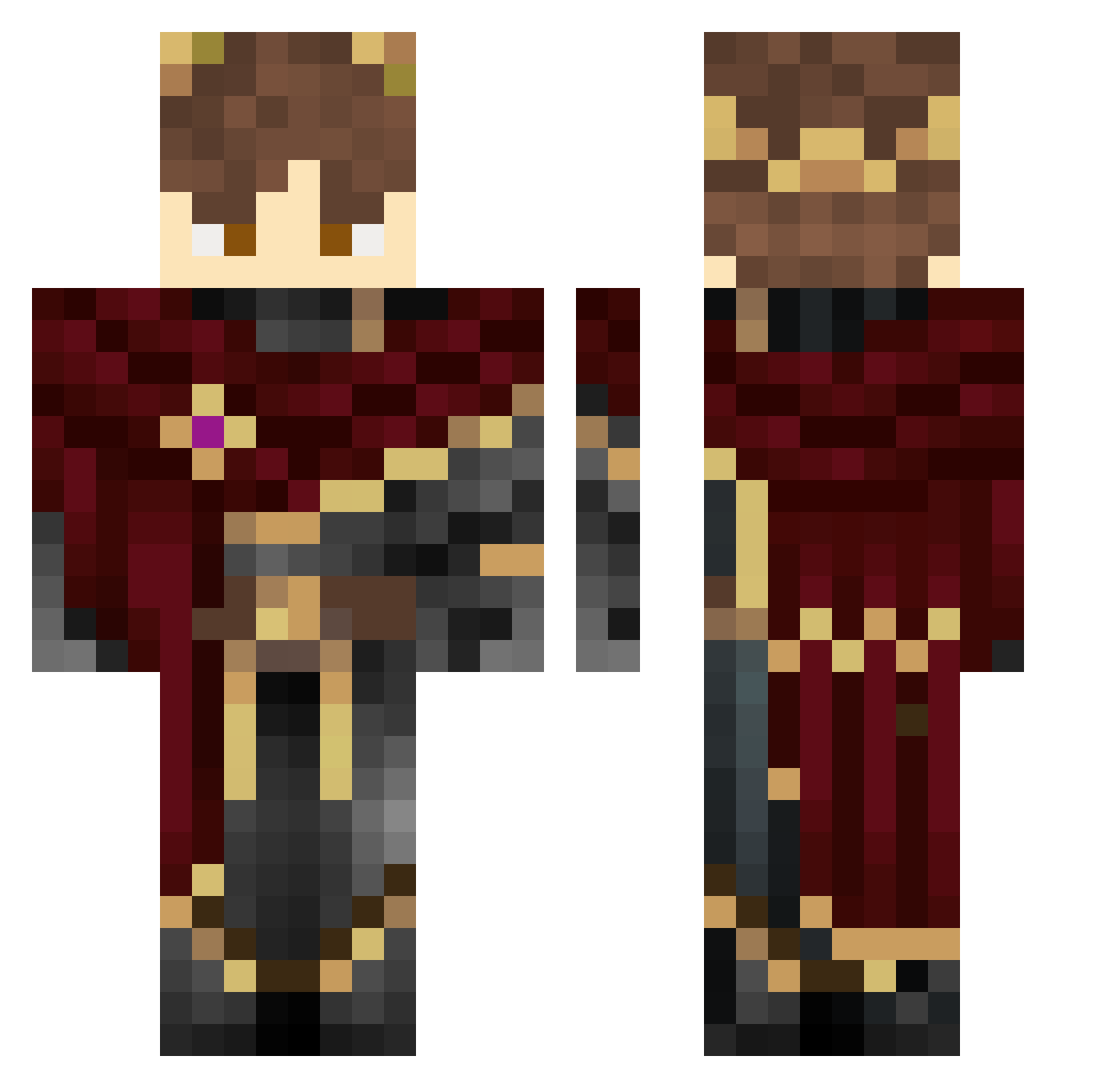xITr4p Minecraft skin, front and back view