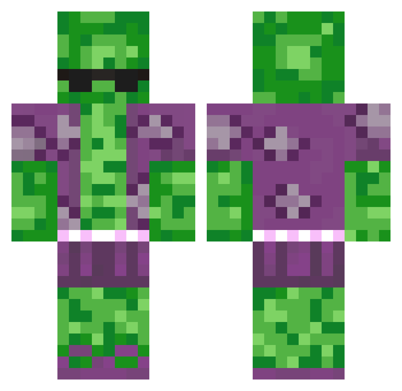 pickledbeaches Minecraft skin, front and back view