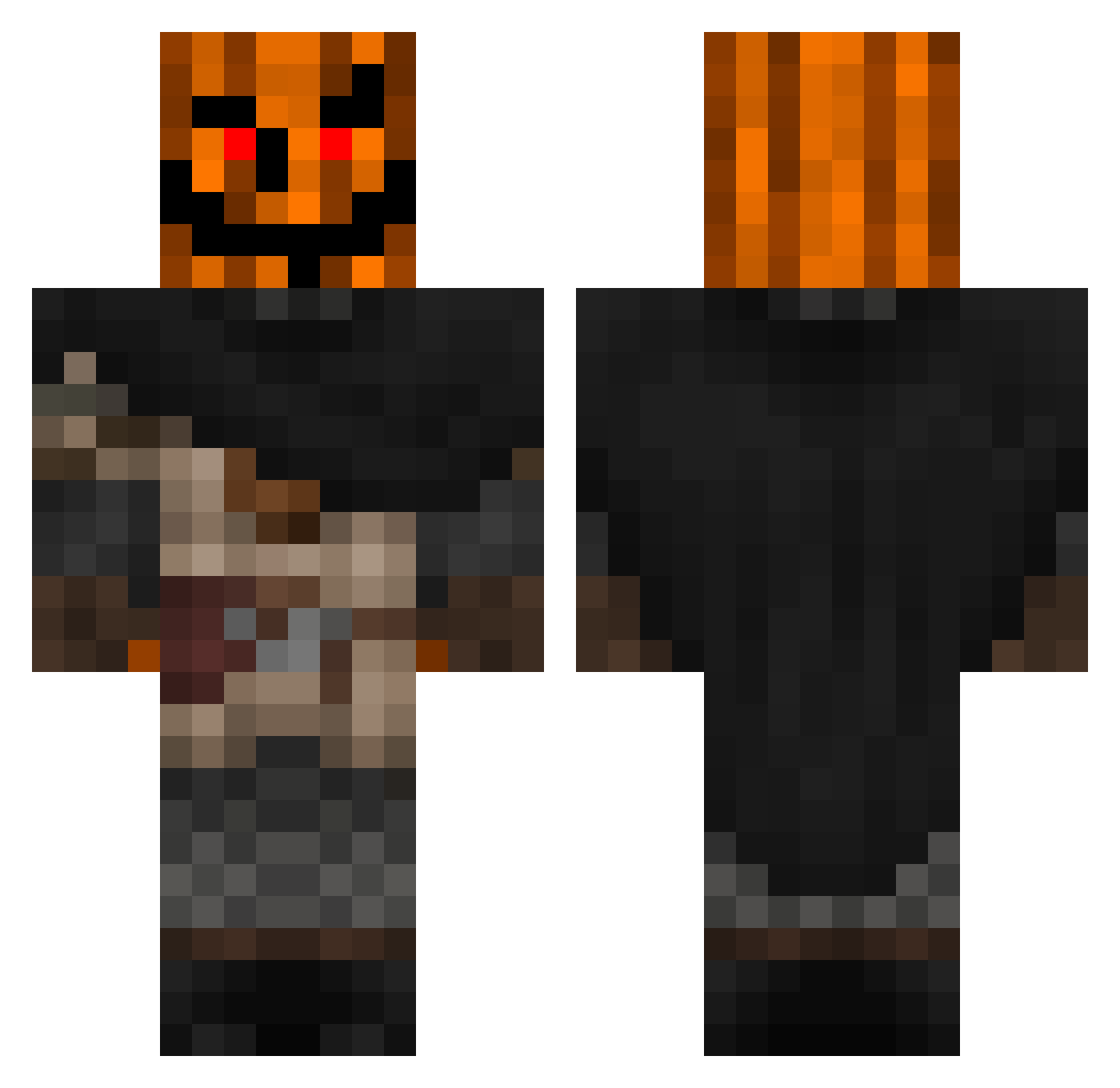 undobox Minecraft skin, front and back view