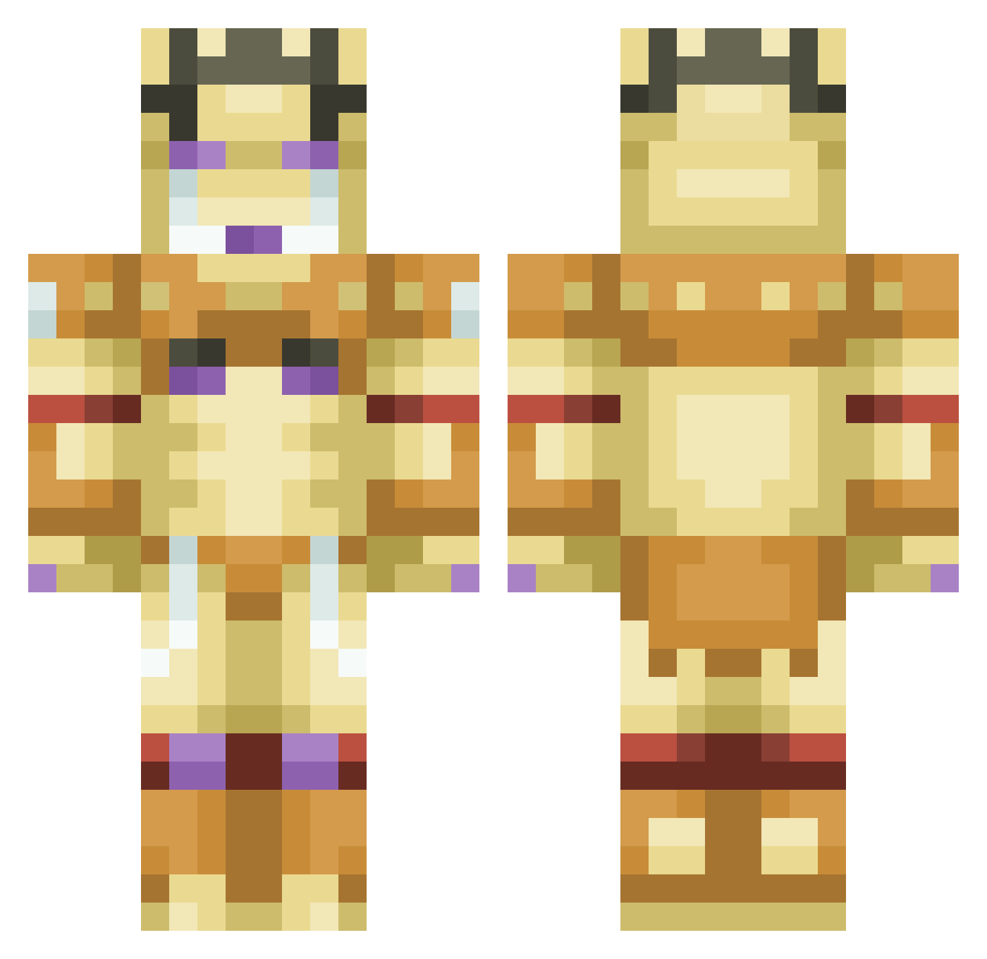 Xander560 Minecraft skin, front and back view