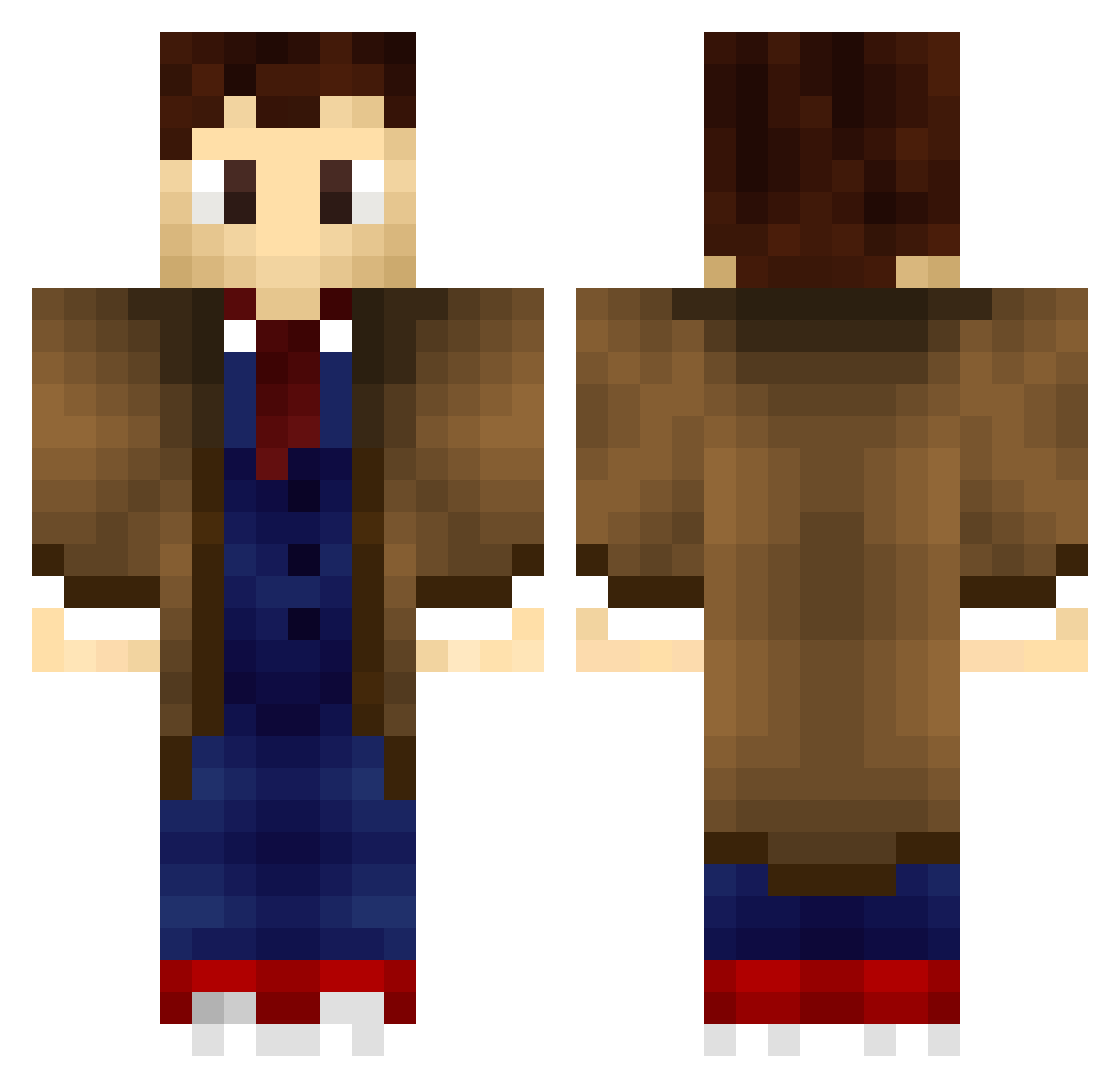 Suurballe Minecraft skin, front and back view