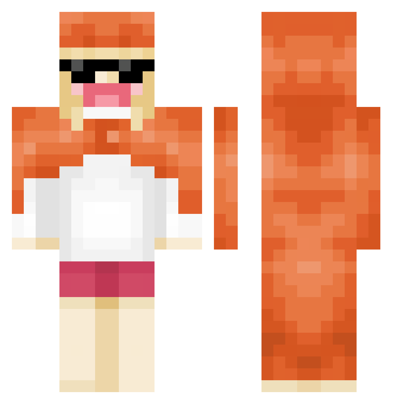 Fatbob101 Minecraft skin, front and back view