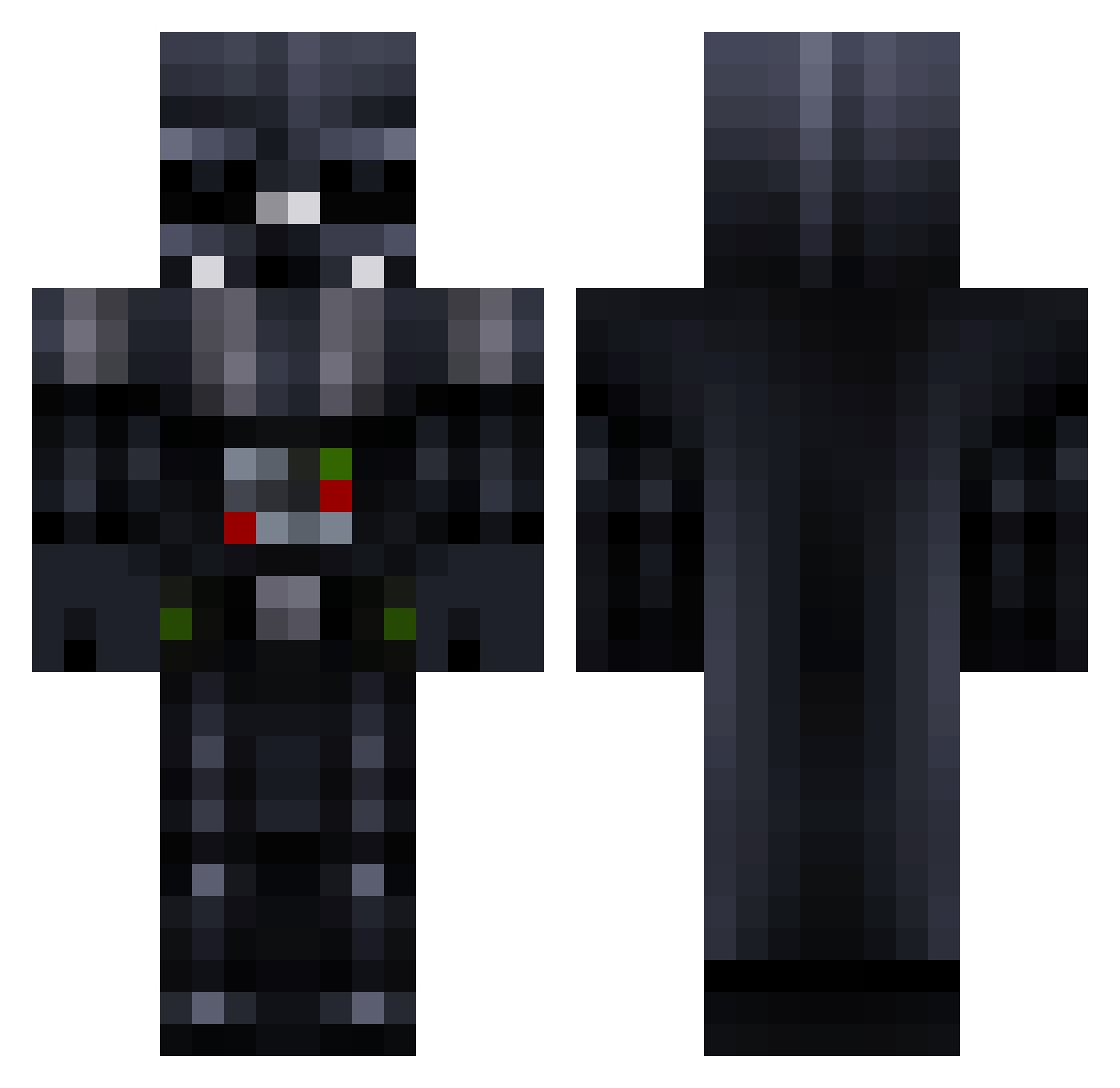 Starkiller2700 Minecraft skin, front and back view