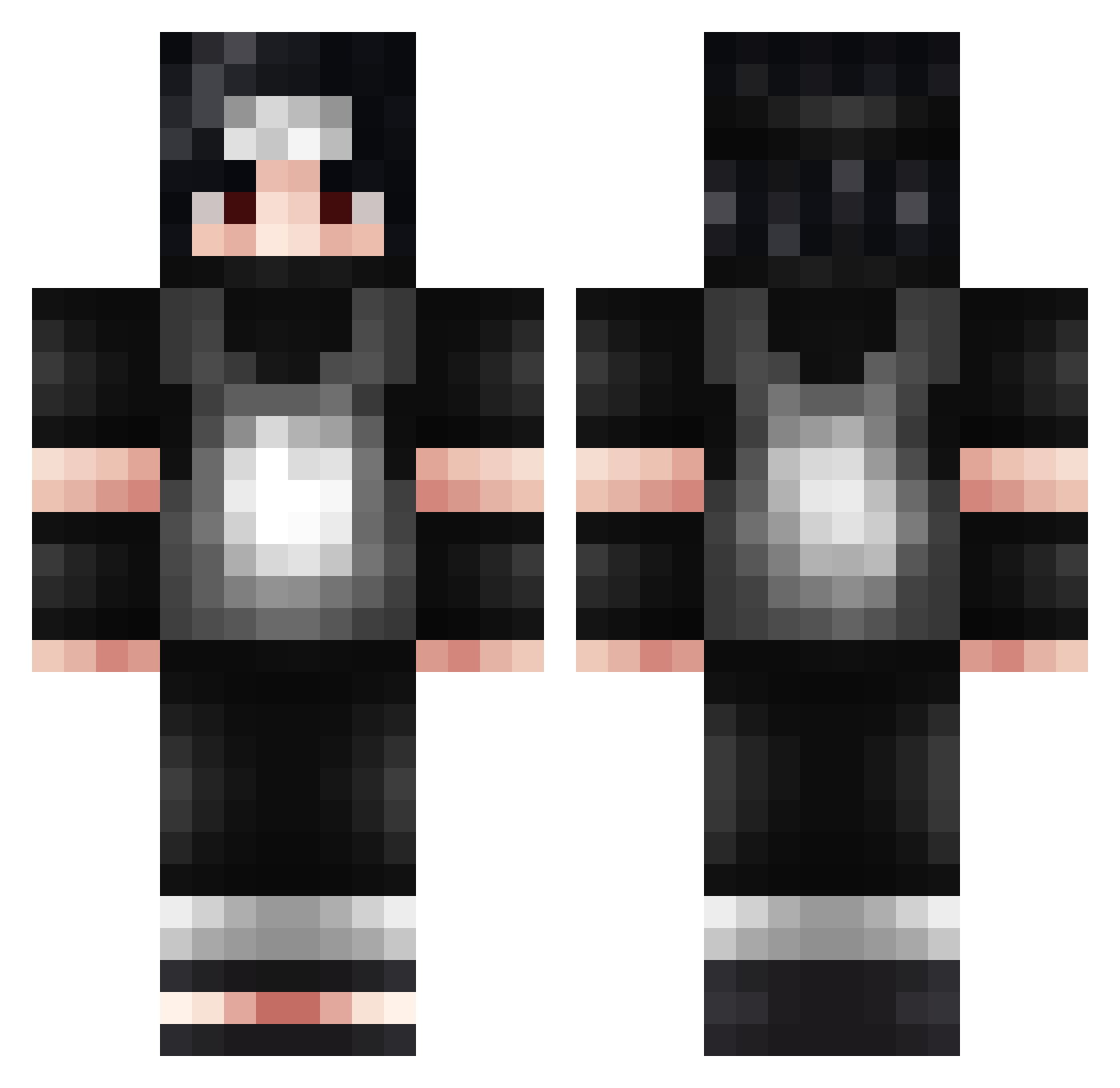 Silentpaiin Minecraft skin, front and back view