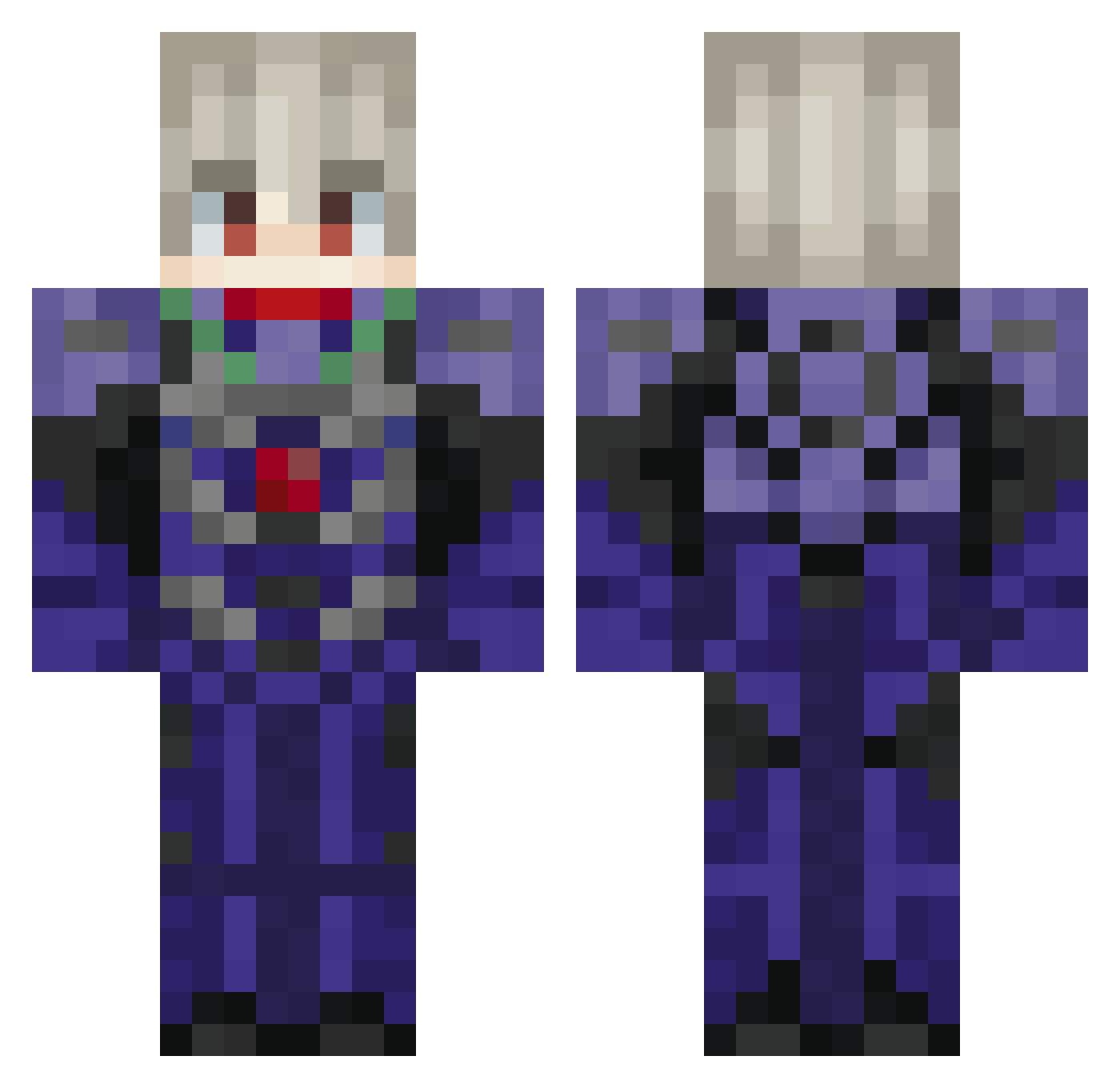 Dainyn Minecraft skin, front and back view