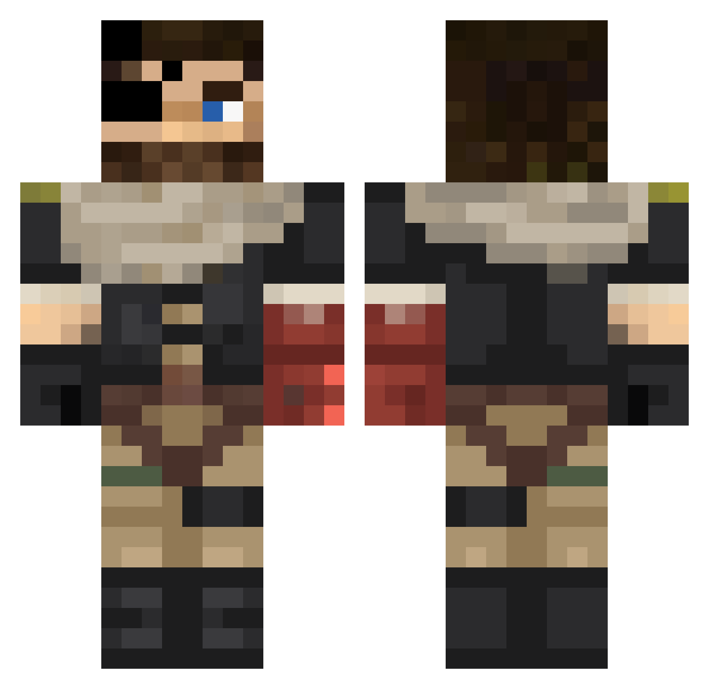 Iacon_ Minecraft skin, front and back view