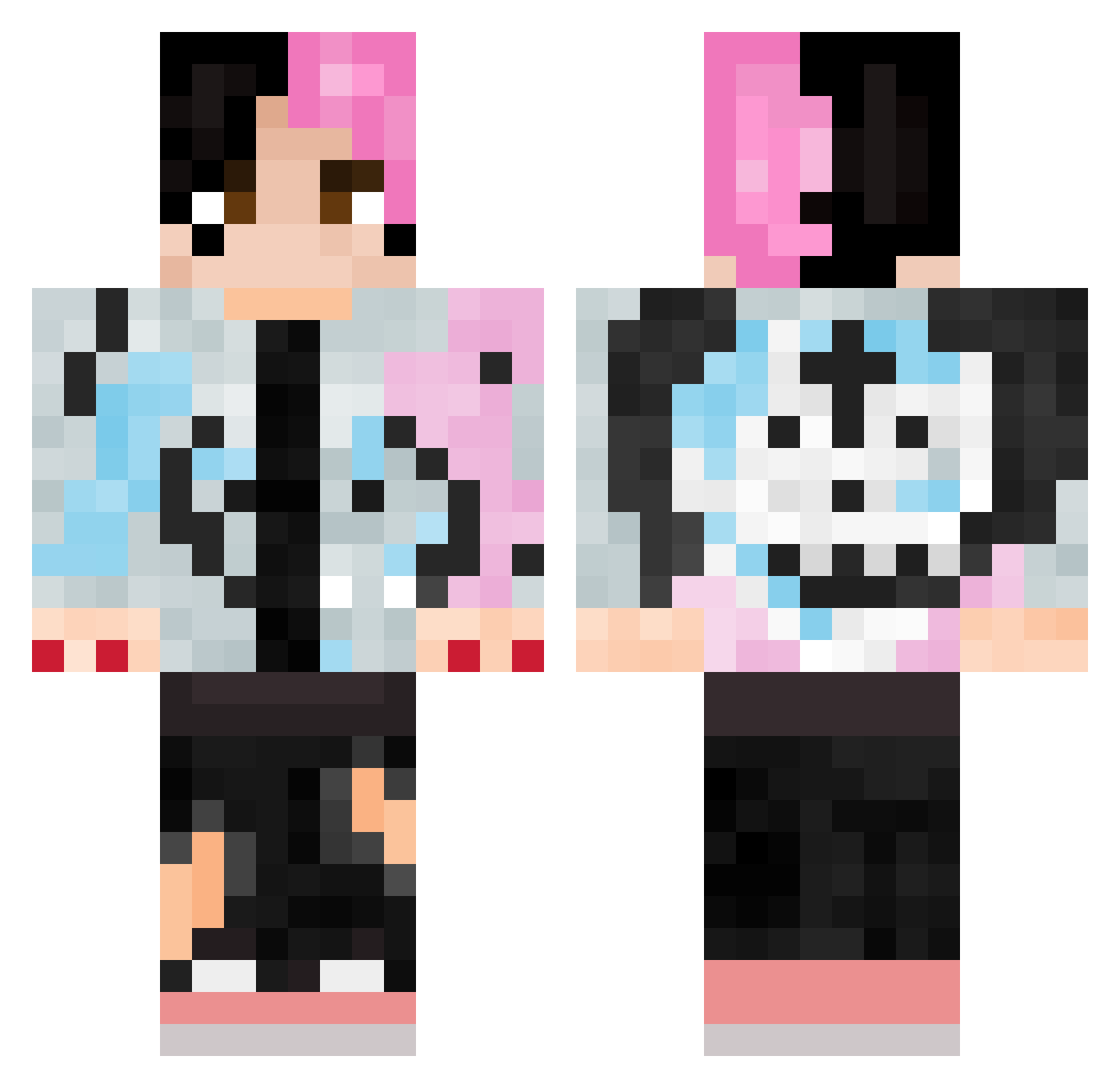 Smaulelele Minecraft skin, front and back view