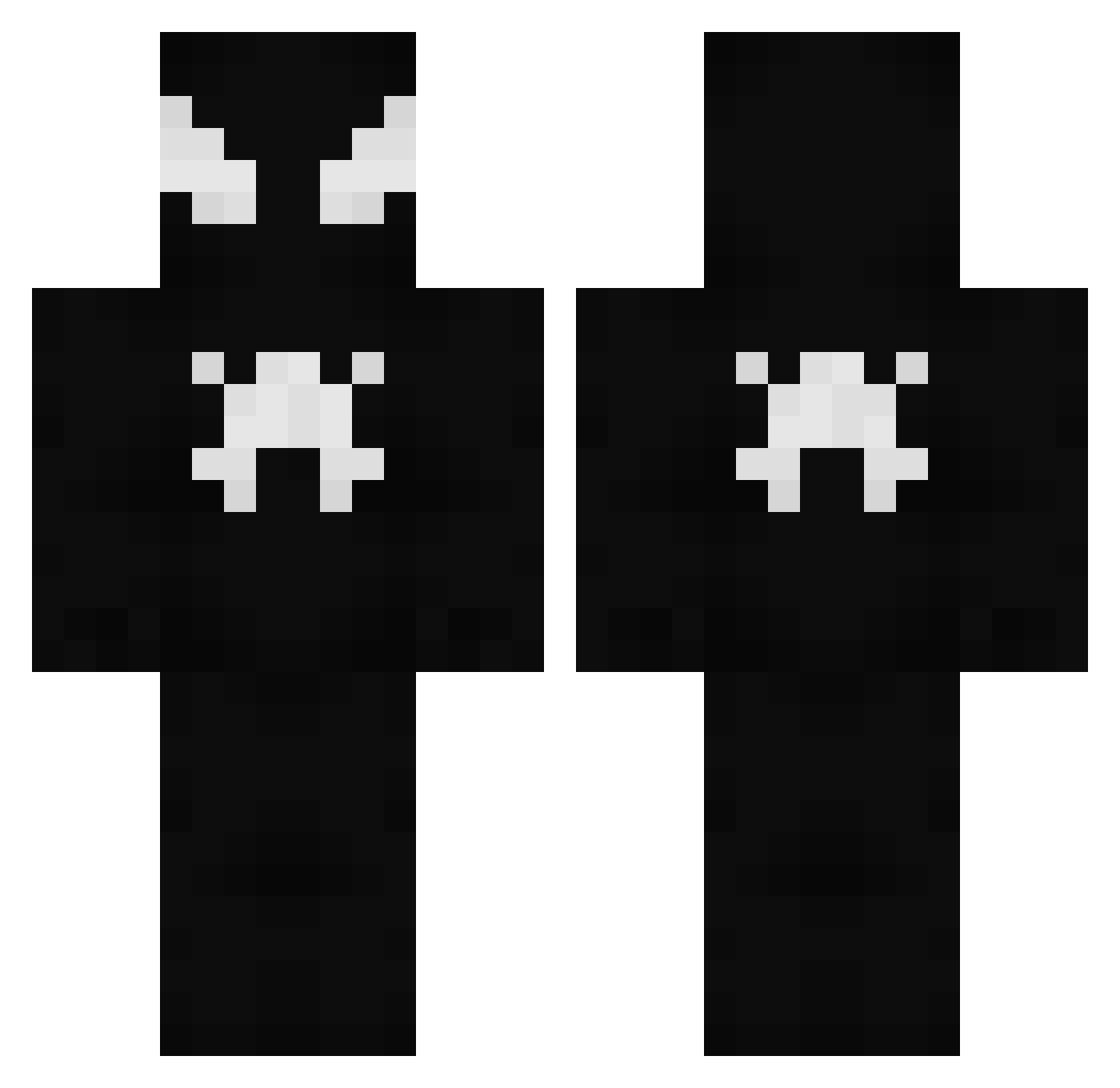 SSnowBY Minecraft skin, front and back view