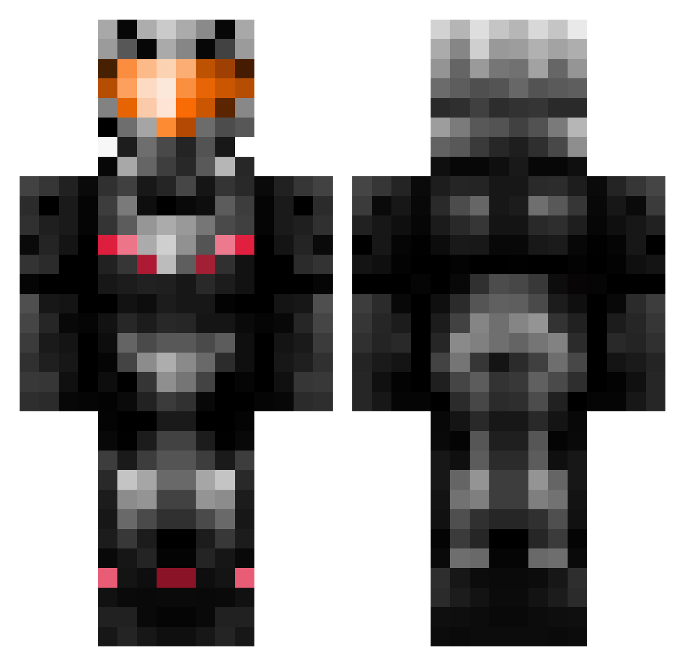 carole Minecraft skin, front and back view