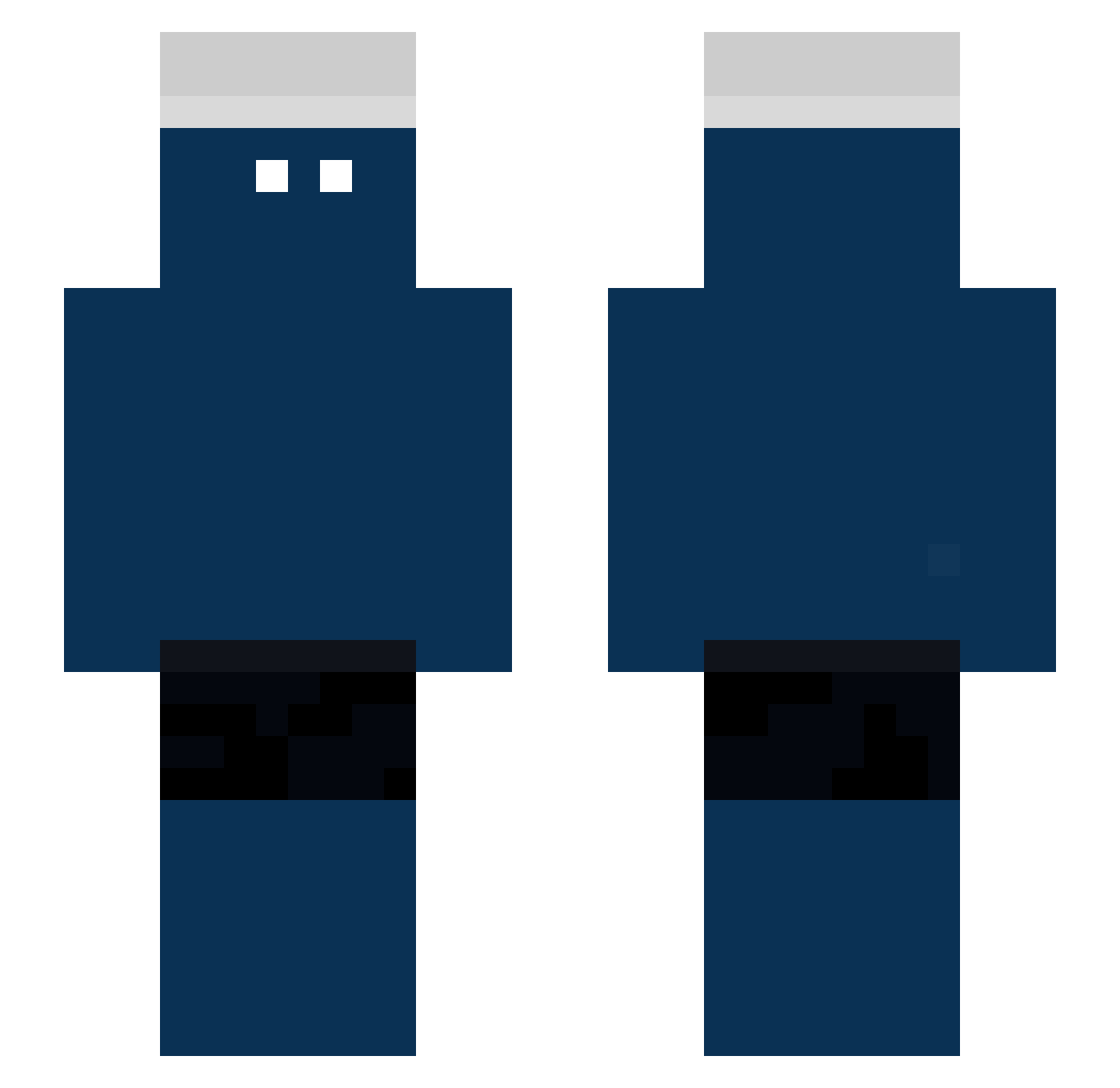 Yukkq Minecraft skin, front and back view