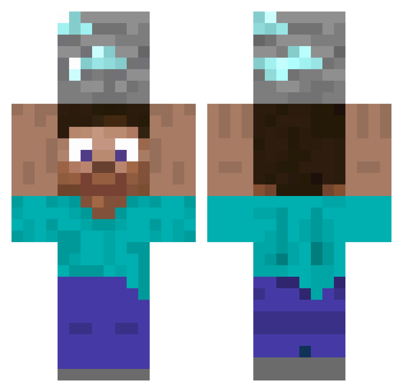 Mirolay Minecraft skin, front and back view