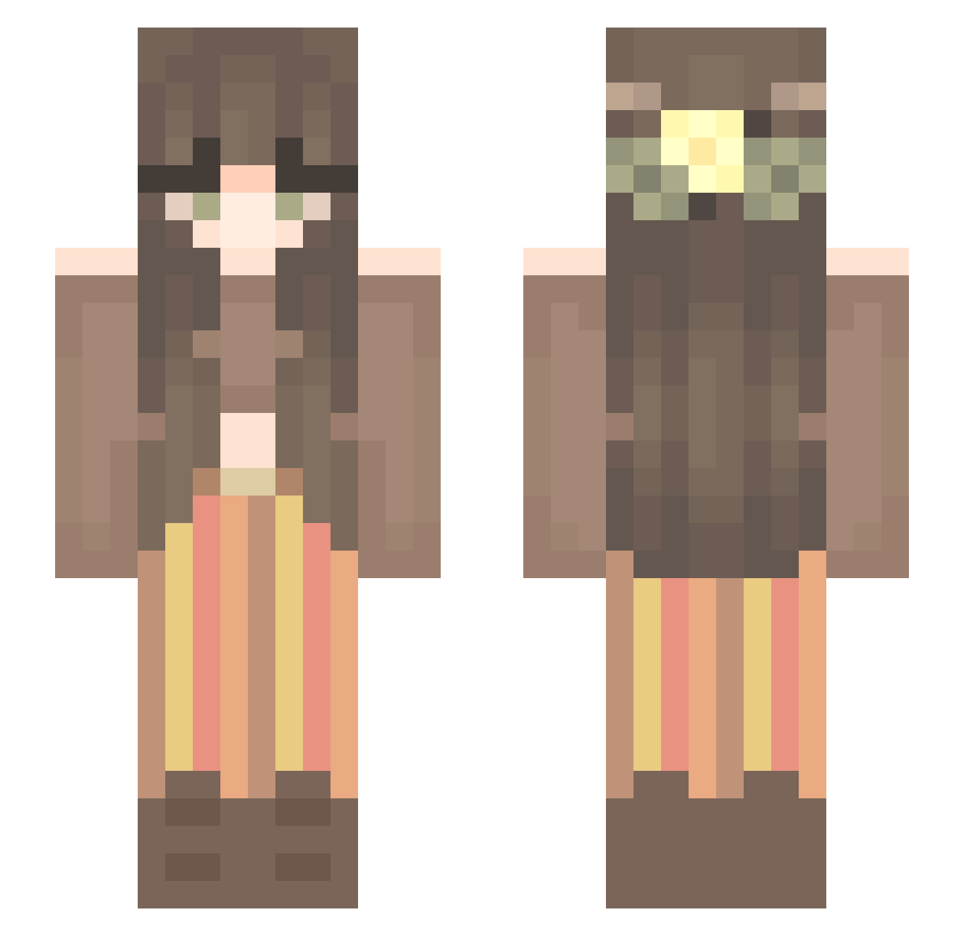 shizunea Minecraft skin, front and back view