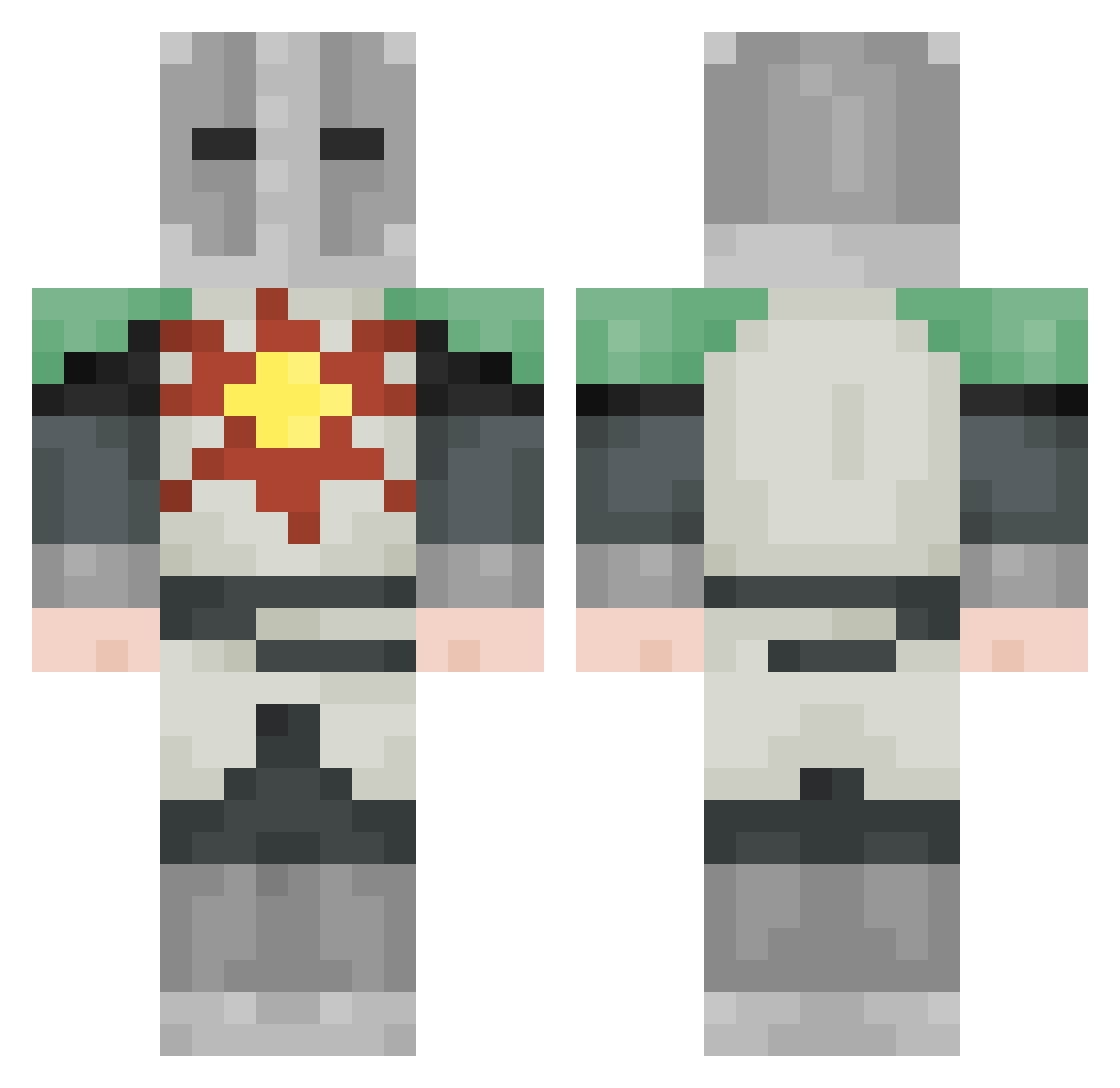 segaahearn Minecraft skin, front and back view