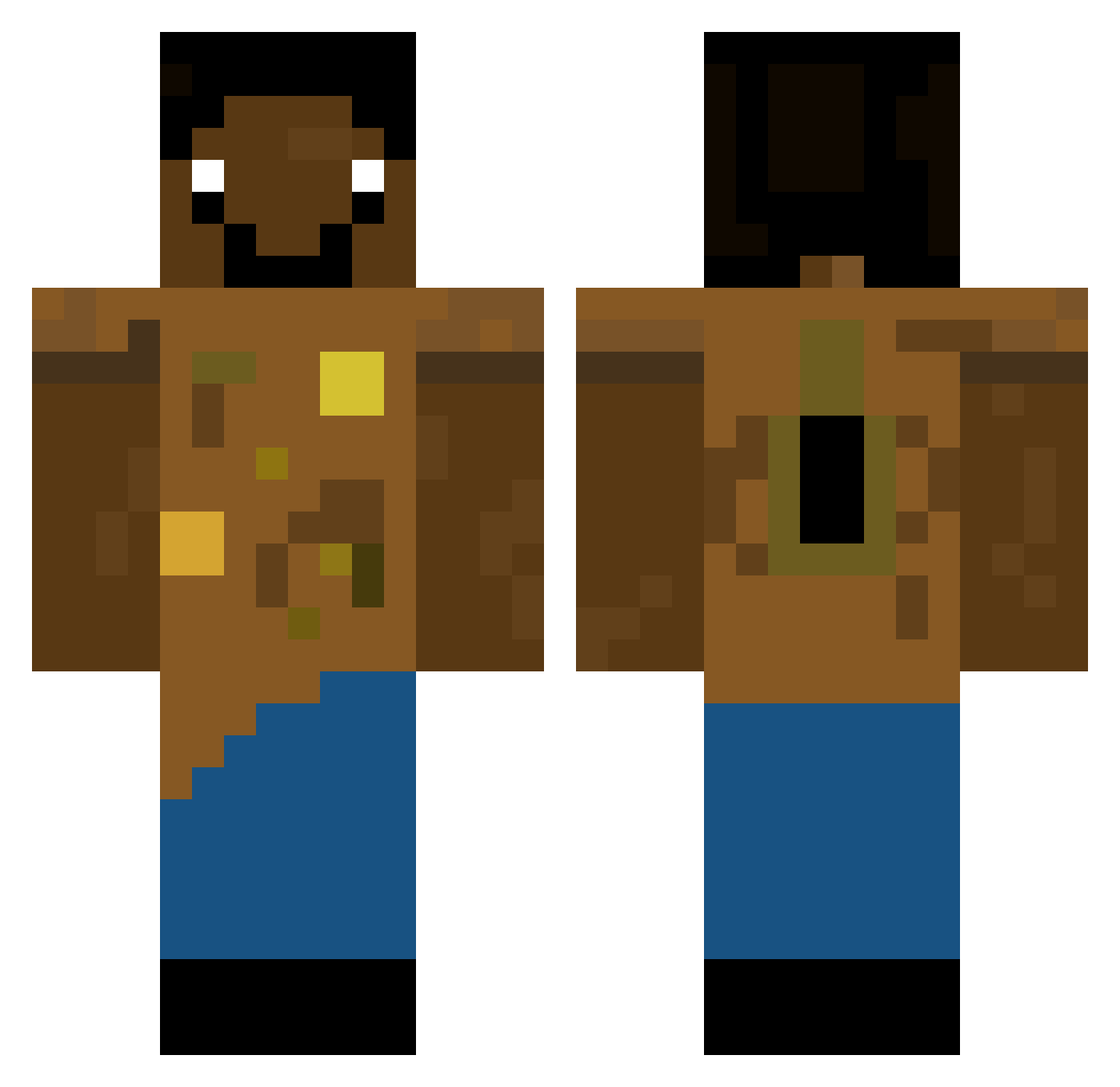 Muaan Minecraft skin, front and back view