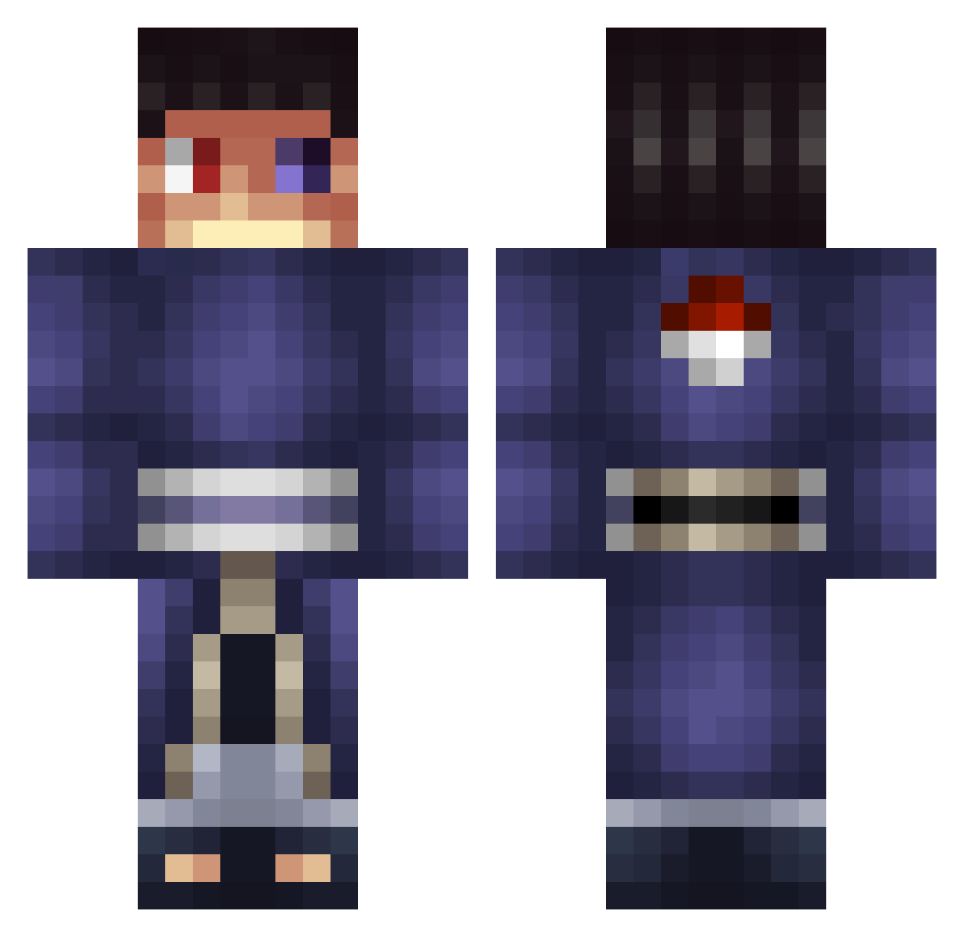 temperament Minecraft skin, front and back view