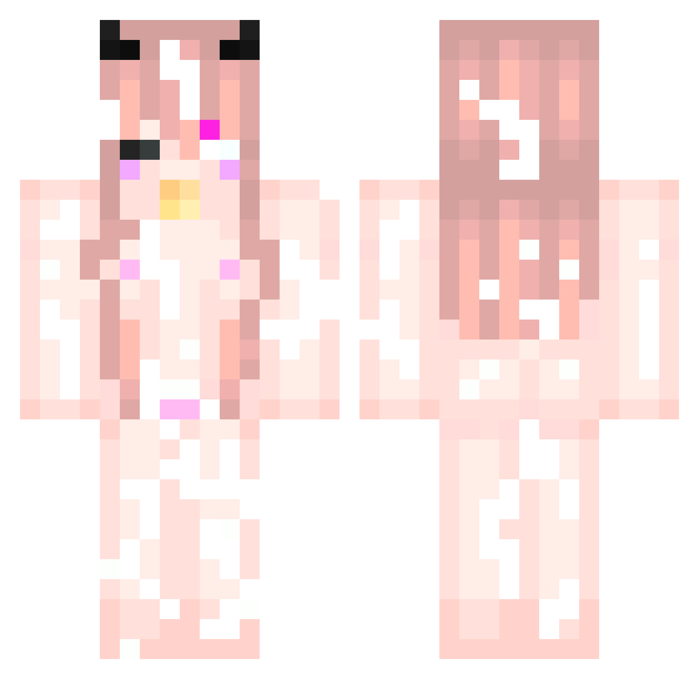 Yennvo Minecraft skin, front and back view