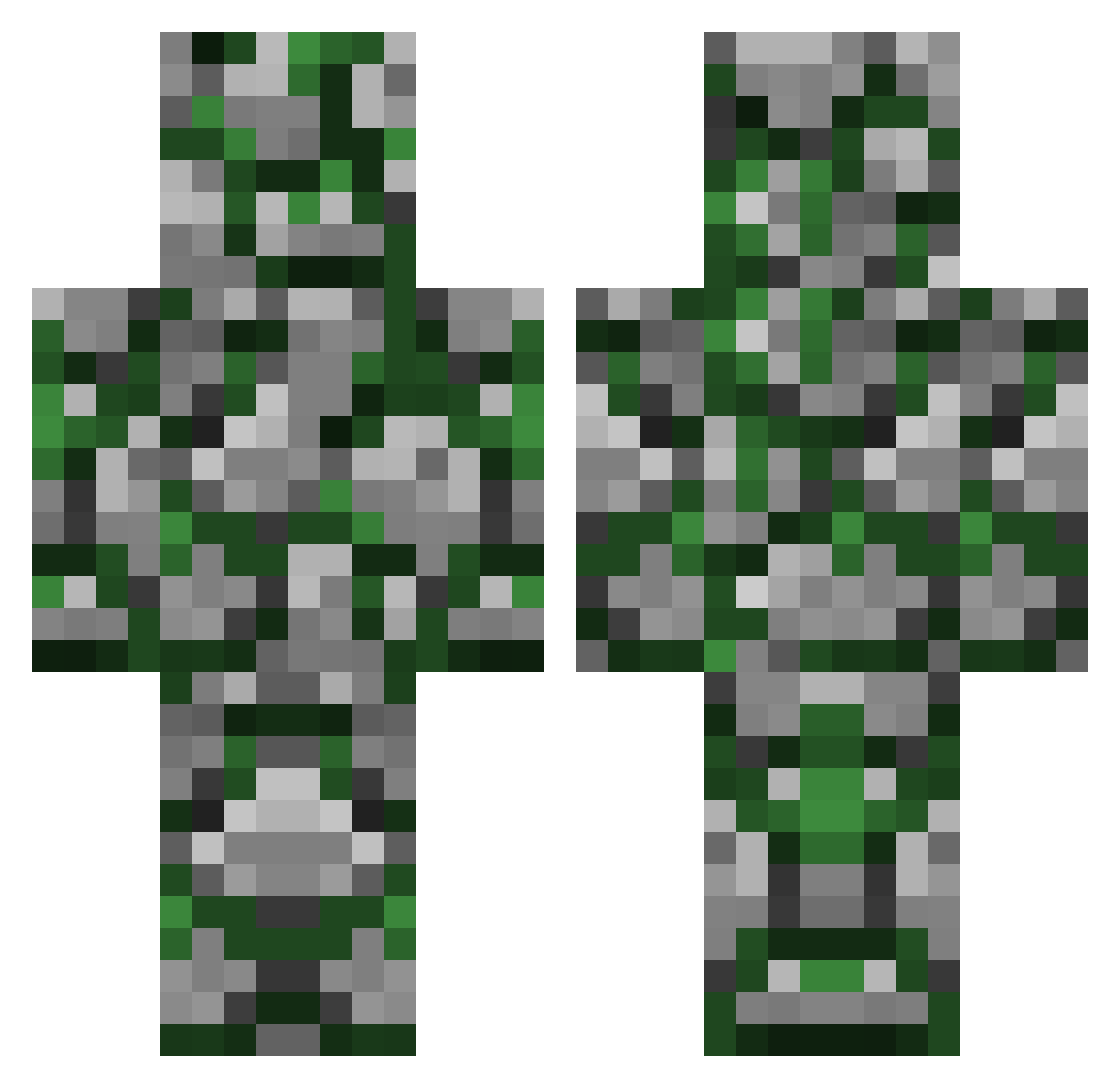 Theometry Minecraft skin, front and back view