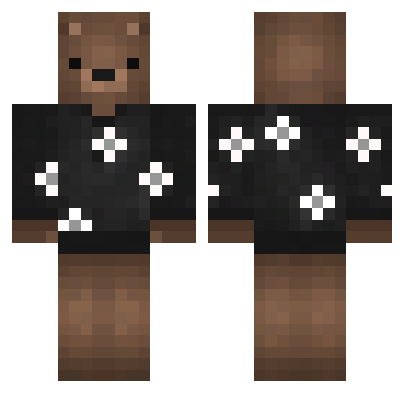 ReubanTee Minecraft skin, front and back view