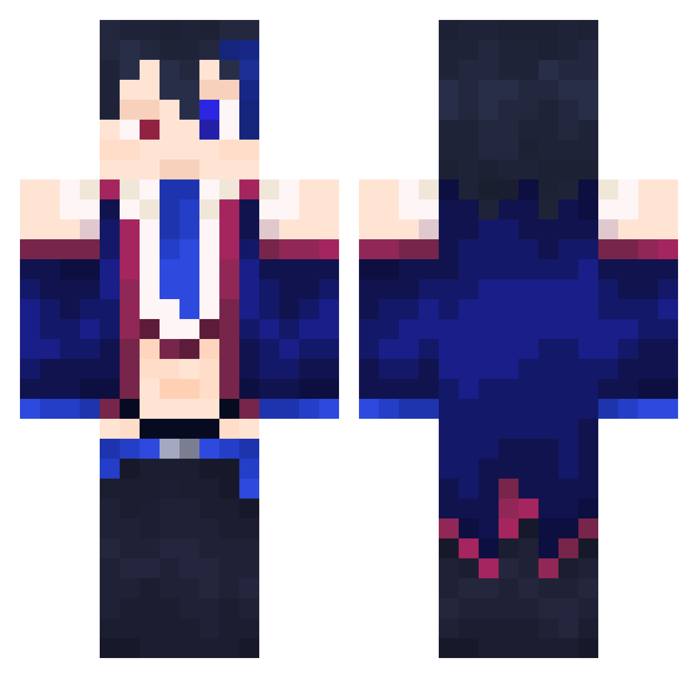 kibelakhan Minecraft skin, front and back view